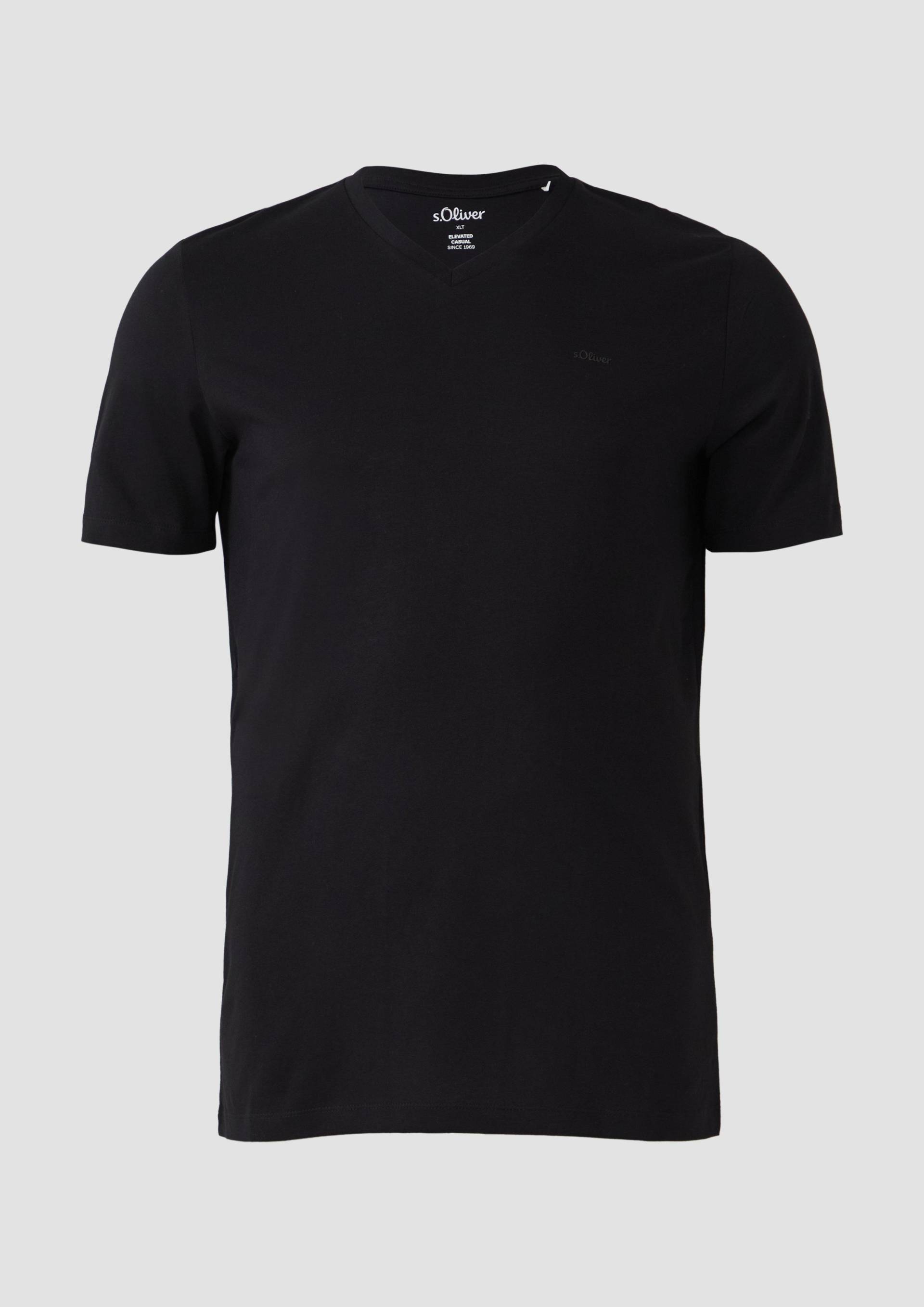 s.Oliver - Jersey-T-Shirt mit V-Ausschnitt und Logo, Herren, schwarz s.Oliver - Jersey-T-Shirt mit V-Ausschnitt und Logo, Herren, schwarz von s.Oliver