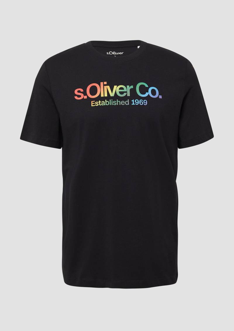s.Oliver - T-Shirt mit Pride-Motiv, Herren, schwarz von s.Oliver