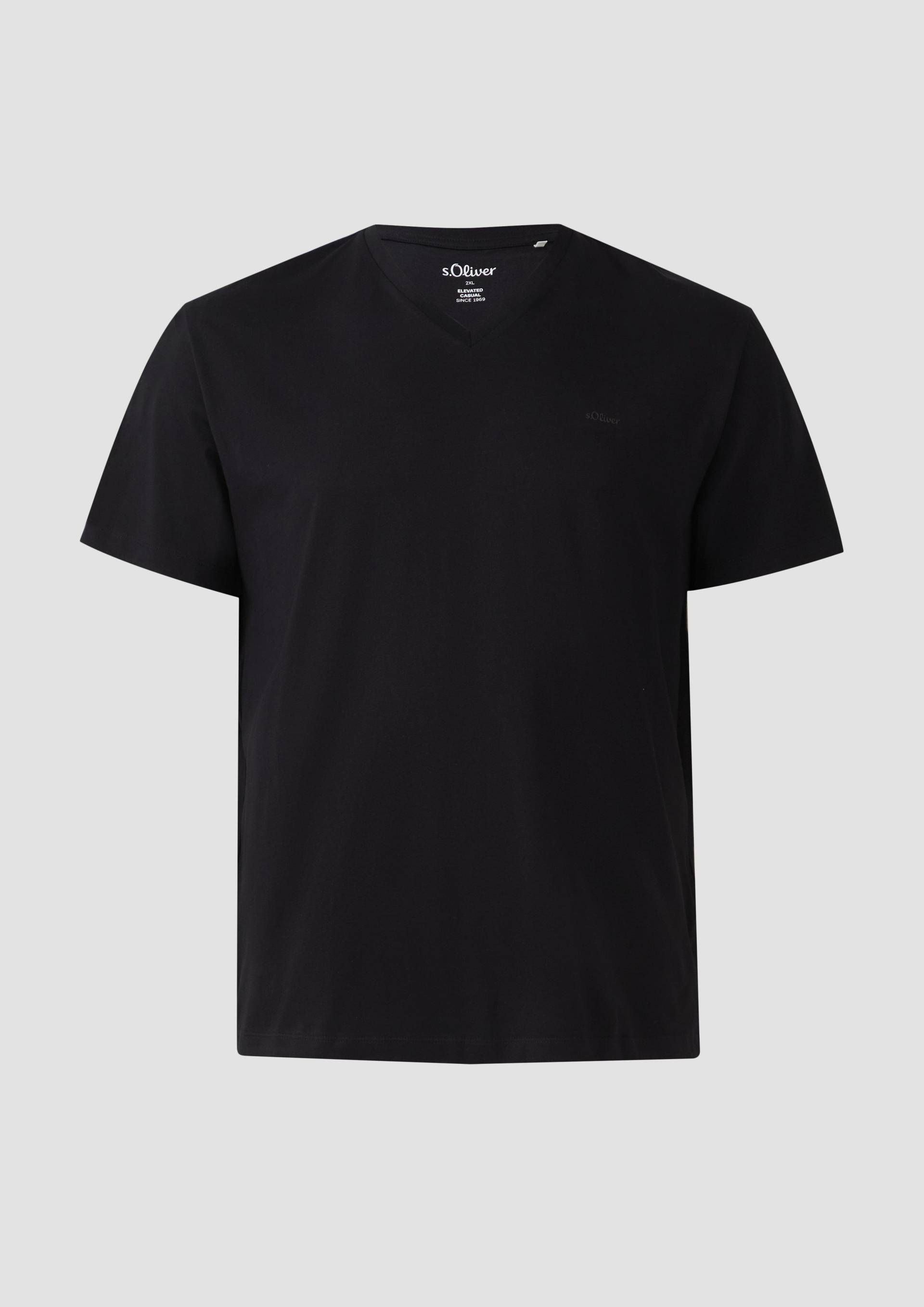 s.Oliver - Jersey-T-Shirt mit V-Ausschnitt und Logo, Herren, schwarz s.Oliver - Jersey-T-Shirt mit V-Ausschnitt und Logo, Herren, schwarz von s.Oliver