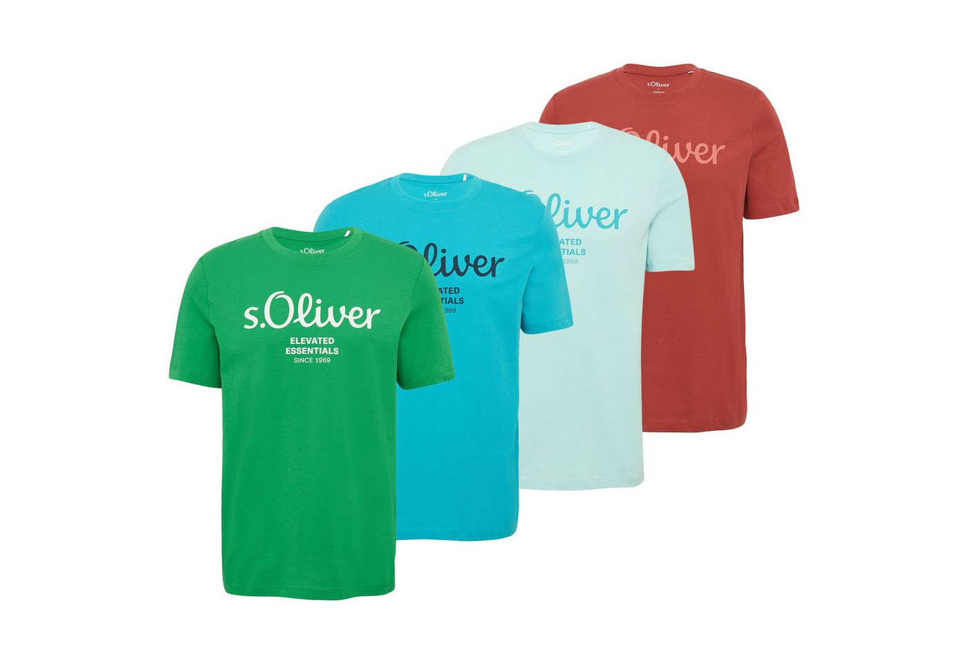 s.Oliver T-Shirt Herren T-Shirt 4er Pack Baumwolle Logo T-Shirt (Packung, 4er Pack) von s.Oliver