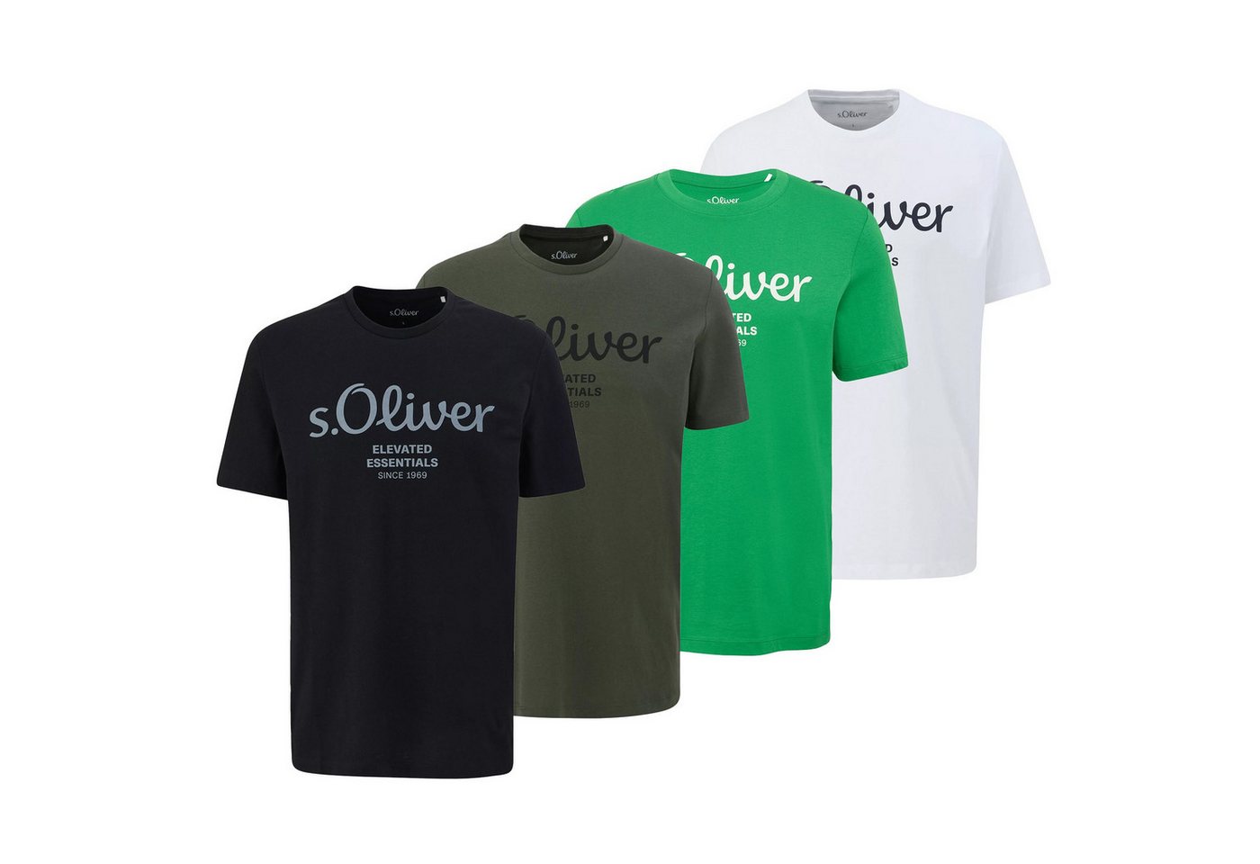 s.Oliver T-Shirt Herren T-Shirt 4er Pack Baumwolle Logo T-Shirt (Packung, 4er Pack) von s.Oliver
