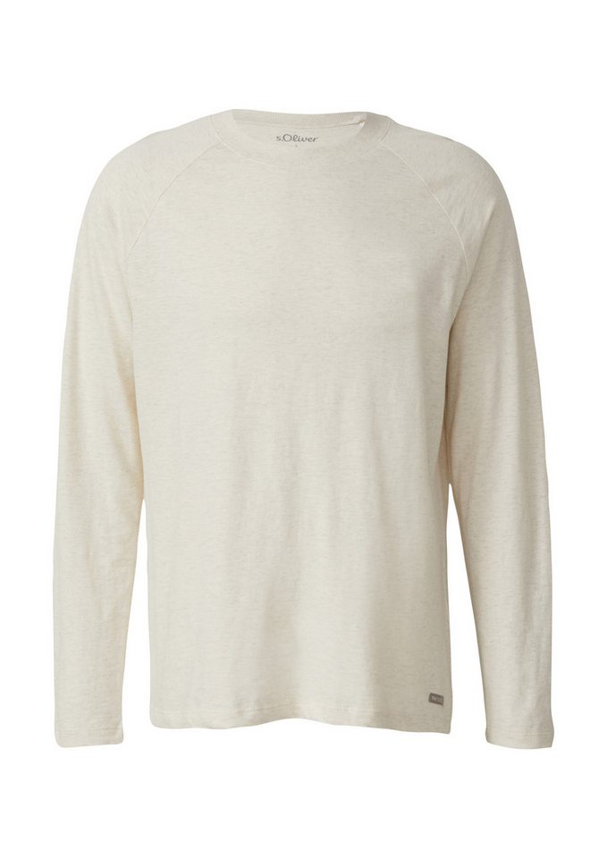 s.Oliver T-Shirt T-Shirt Langarm-T-Shirt aus Baumwolle mit Crew Neck und Label-Patch von s.Oliver