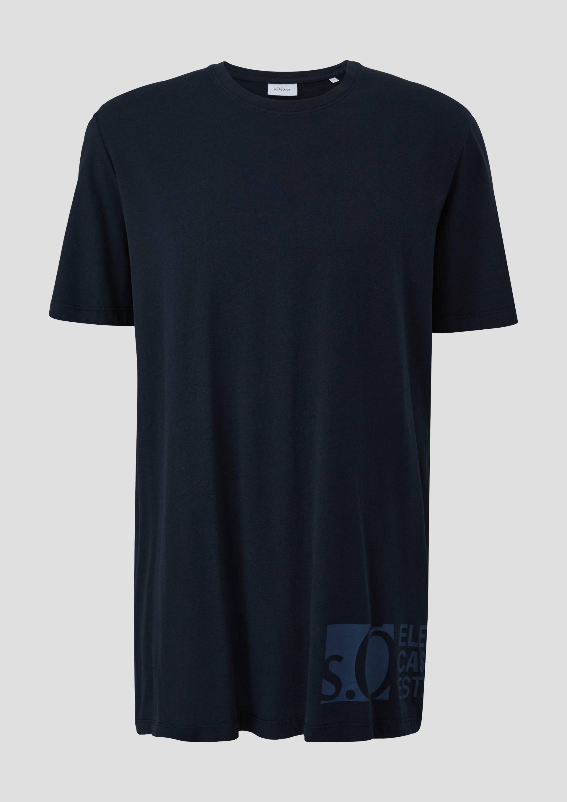 s.Oliver - T-Shirt mit Logo-Patch, Herren, blau von s.Oliver