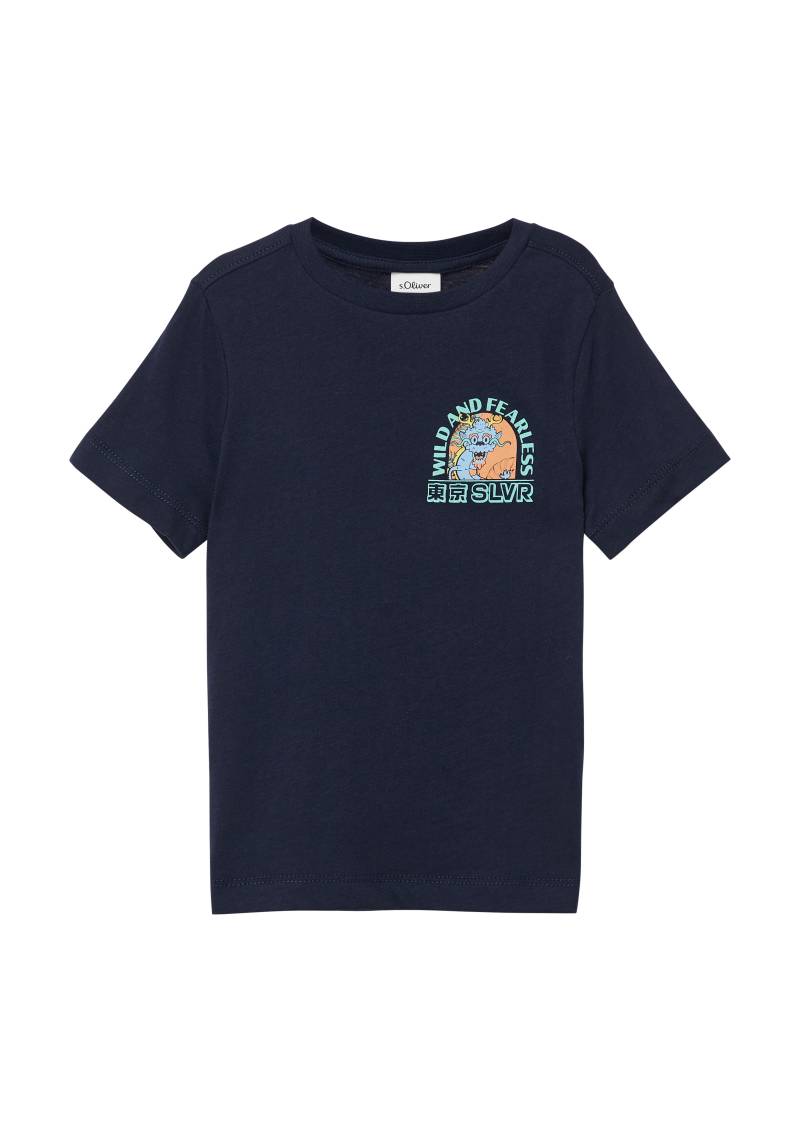 s.Oliver - T-Shirt aus Baumwolle mit Frontprint, Kinder, blau von s.Oliver