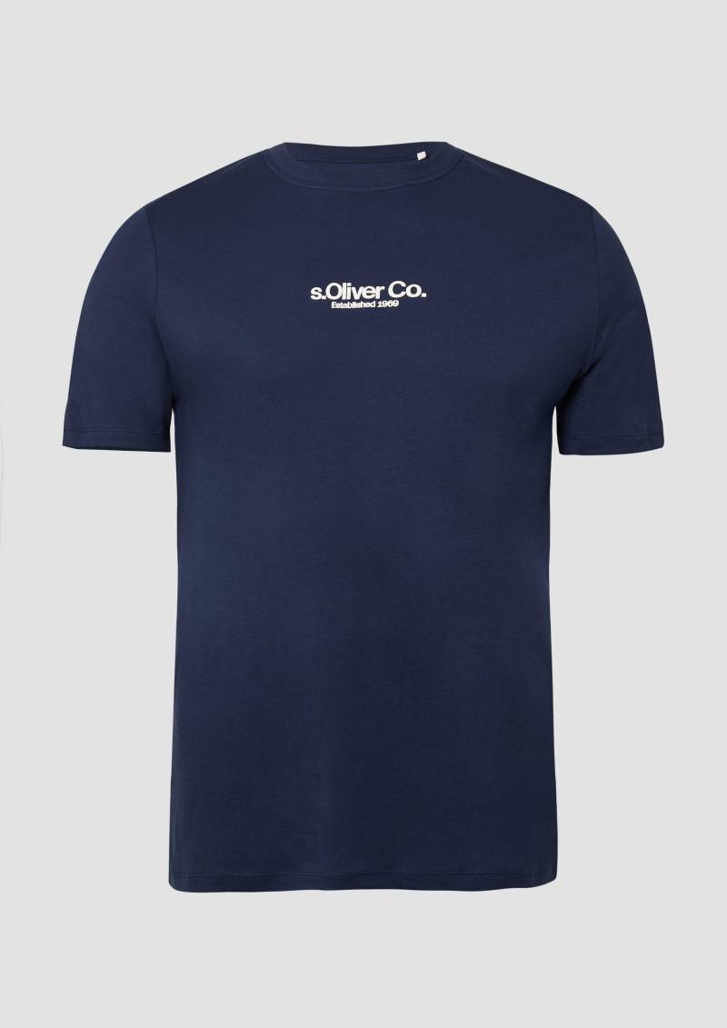 s.Oliver - T-Shirt aus Baumwolle mit Logo-Print, Herren, blau von s.Oliver