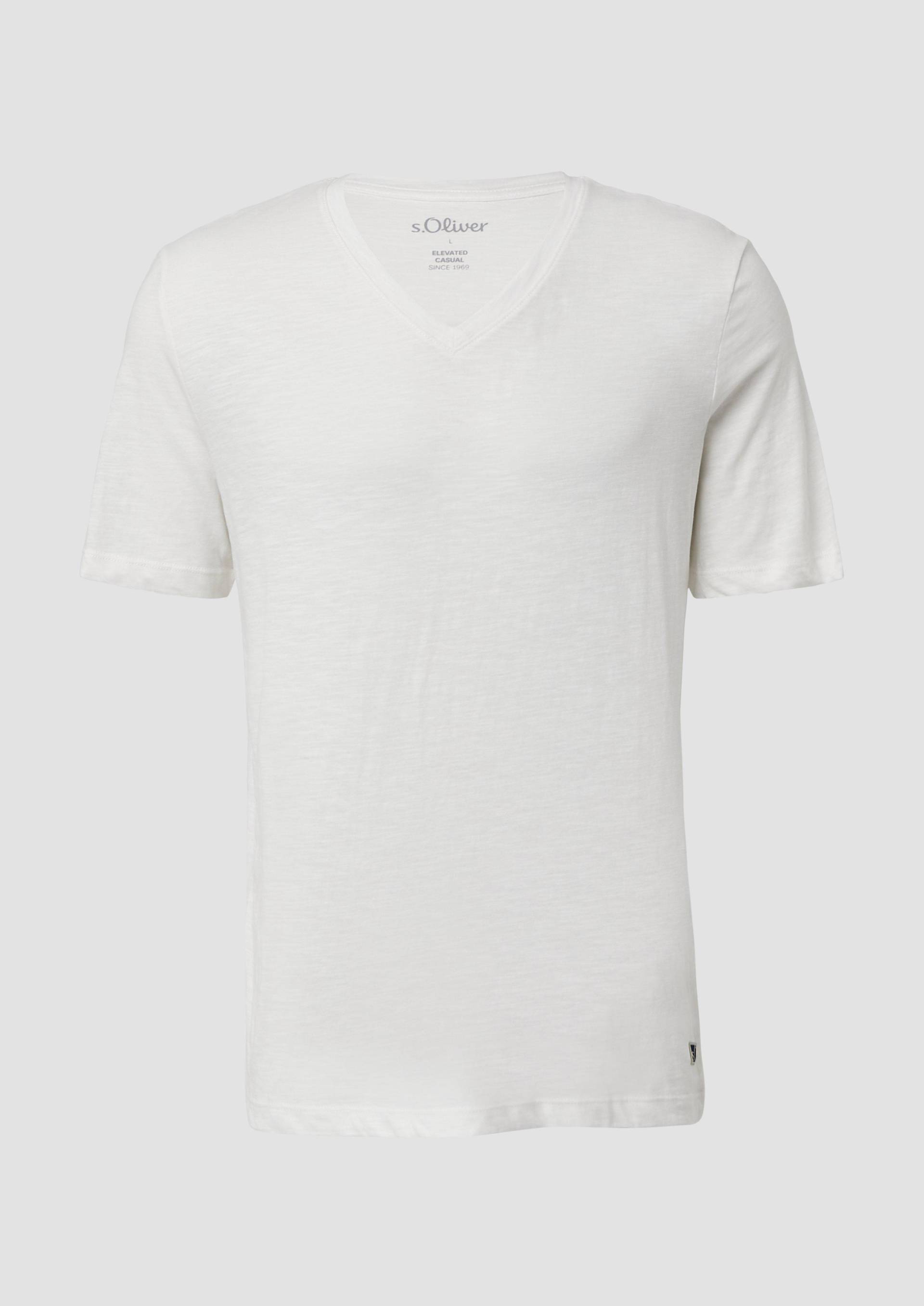 s.Oliver - T-Shirt aus Baumwolle mit V-Ausschnitt, Herren, weiß s.Oliver - T-Shirt aus Baumwolle mit V-Ausschnitt, Herren, weiß von s.Oliver