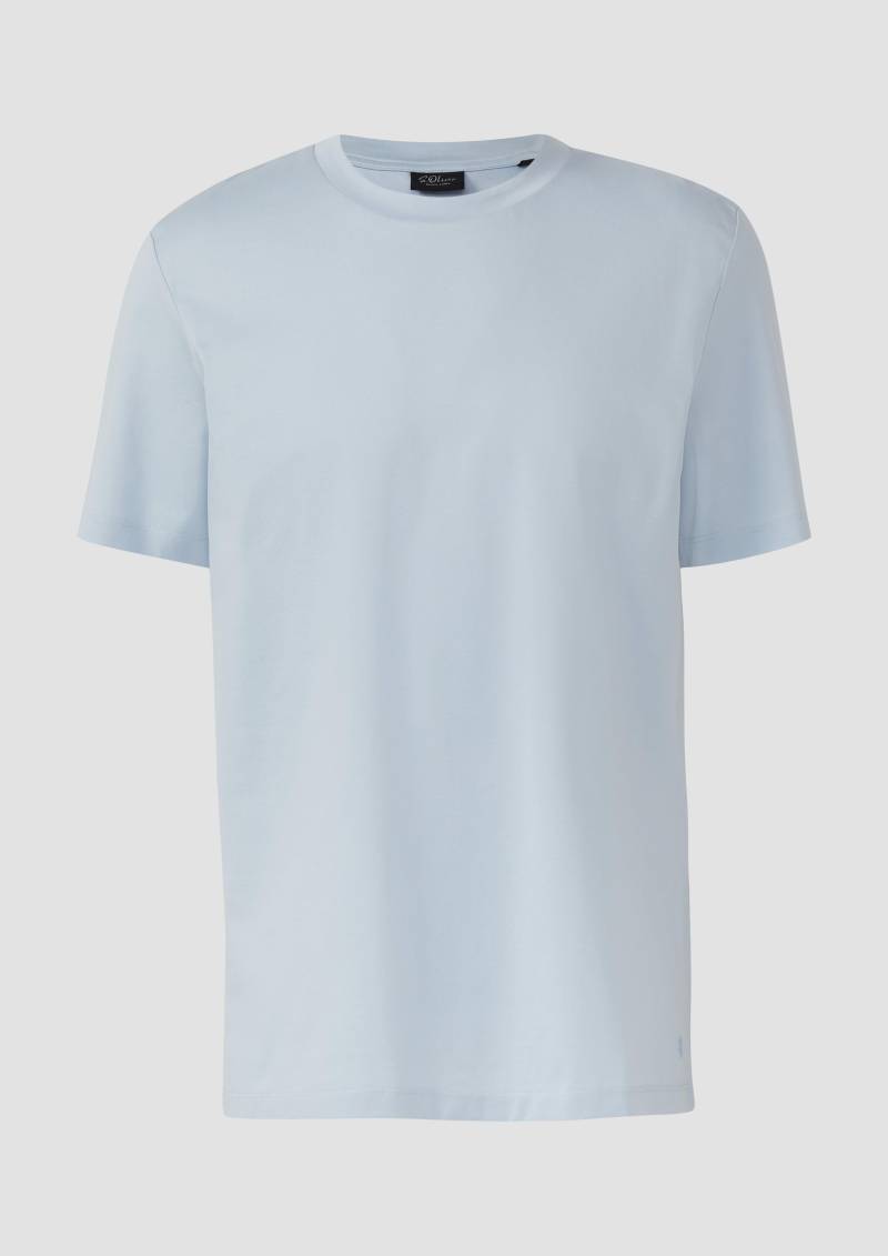 s.Oliver - T-Shirt aus Edeljersey mit Crew Neck, Herren, blau von s.Oliver