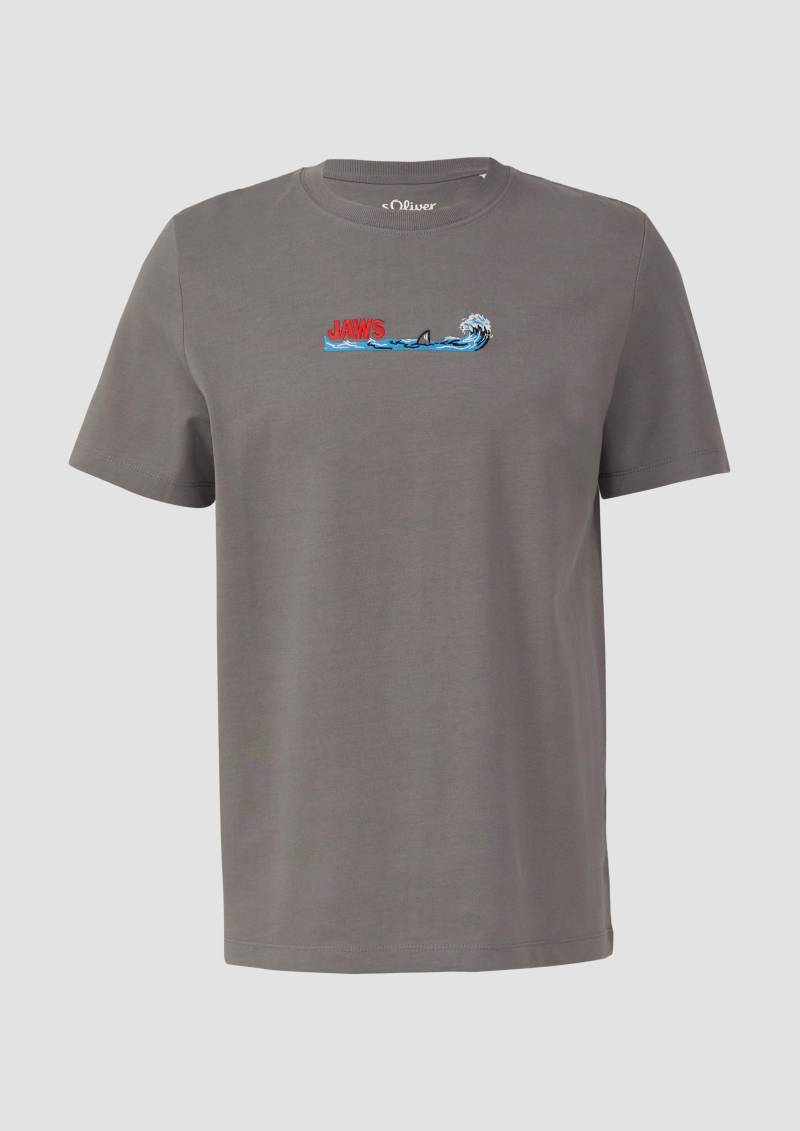 s.Oliver - T-Shirt aus Heavy Jersey mit Jaws© UCS LLC Artwork, Herren, grau von s.Oliver