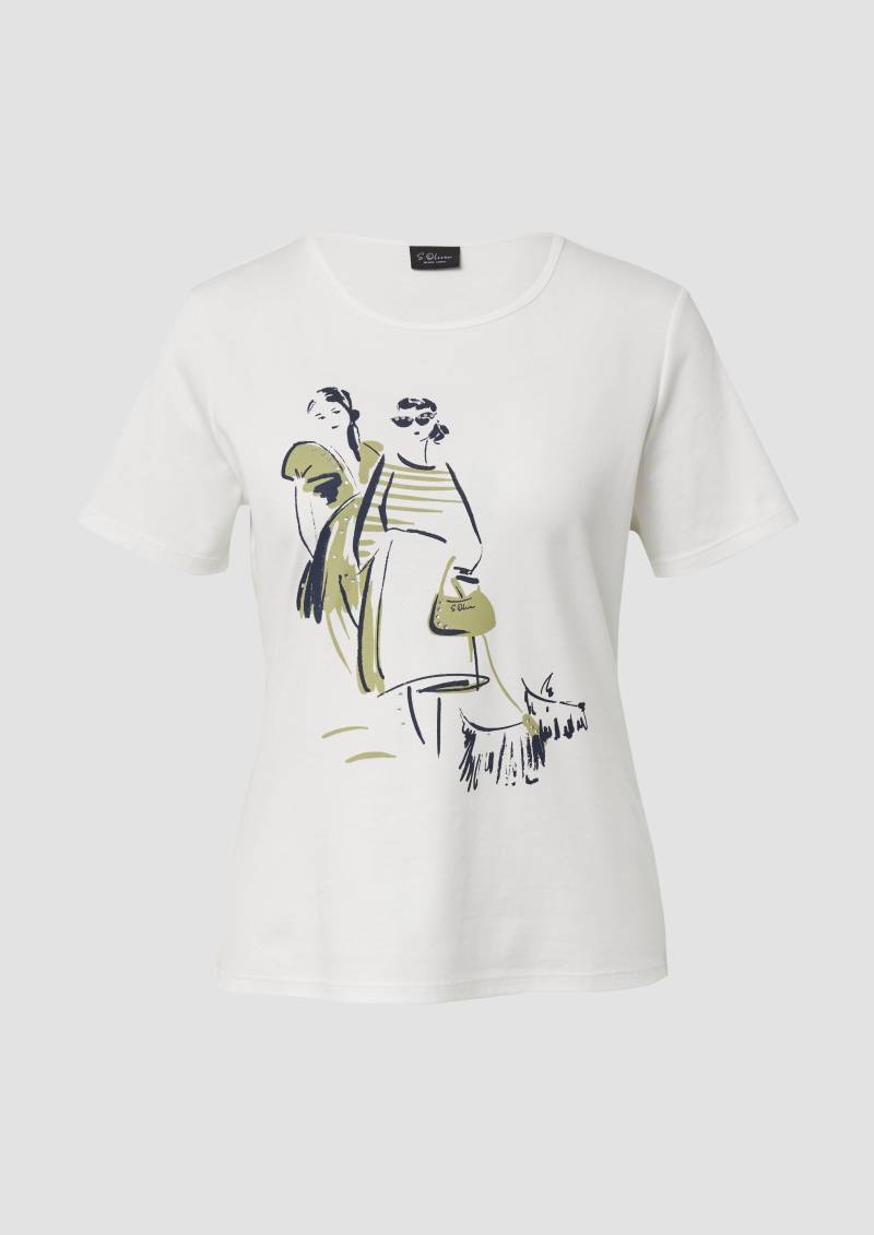 s.Oliver - T-Shirt aus Interlockjersey mit Artwork, Damen, weiß s.Oliver - T-Shirt aus Interlockjersey mit Artwork, Damen, weiß von s.Oliver