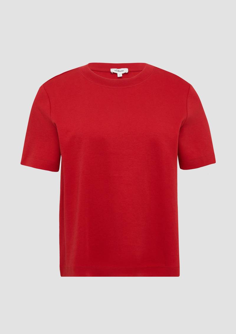 s.Oliver - T-Shirt aus Interlockjersey mit Rundhalsausschnitt, Damen, rot von s.Oliver