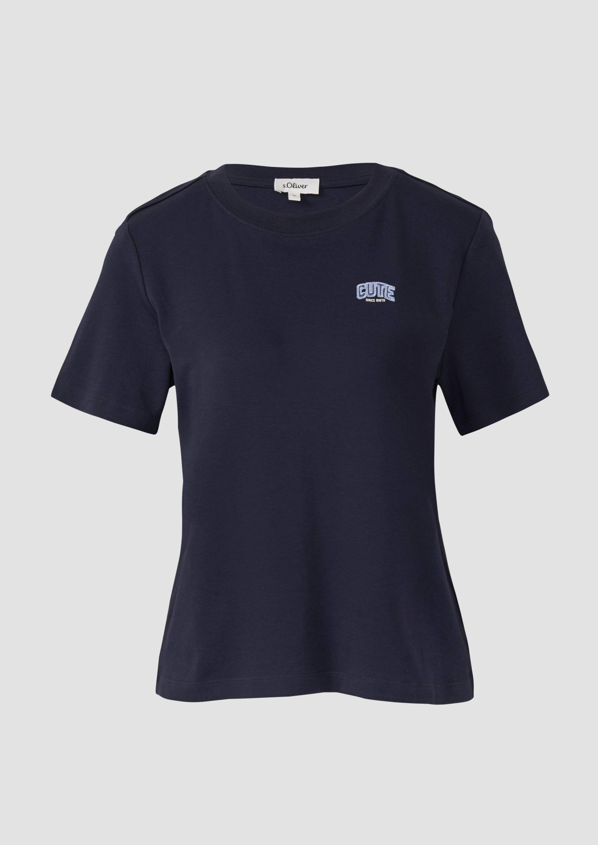 s.Oliver - T-Shirt aus Interlockjersey mit kleinem Patch, Damen, blau s.Oliver - T-Shirt aus Interlockjersey mit kleinem Patch, Damen, blau von s.Oliver