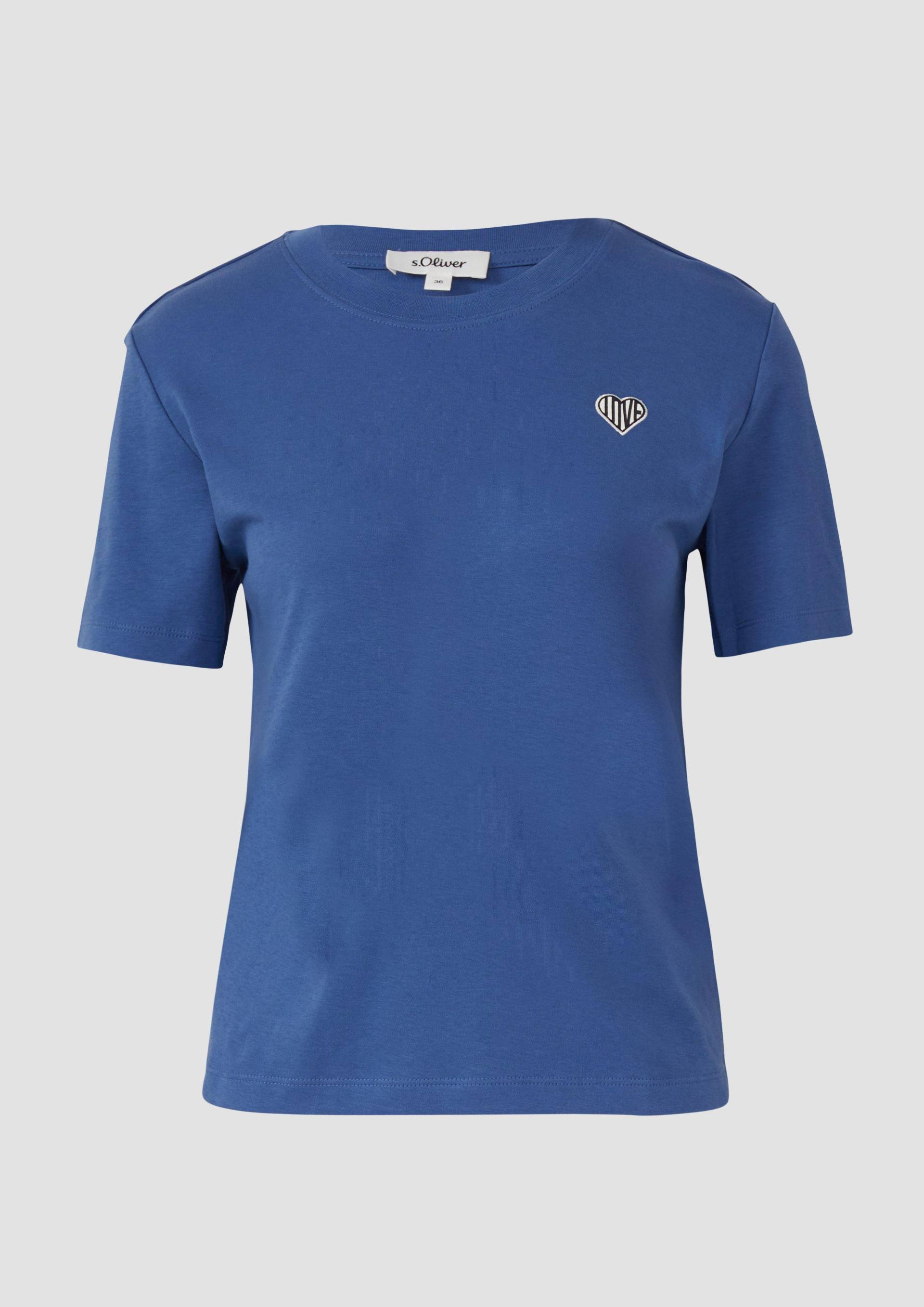 s.Oliver - T-Shirt aus Interlockjersey mit kleinem Patch, Damen, blau s.Oliver - T-Shirt aus Interlockjersey mit kleinem Patch, Damen, blau von s.Oliver