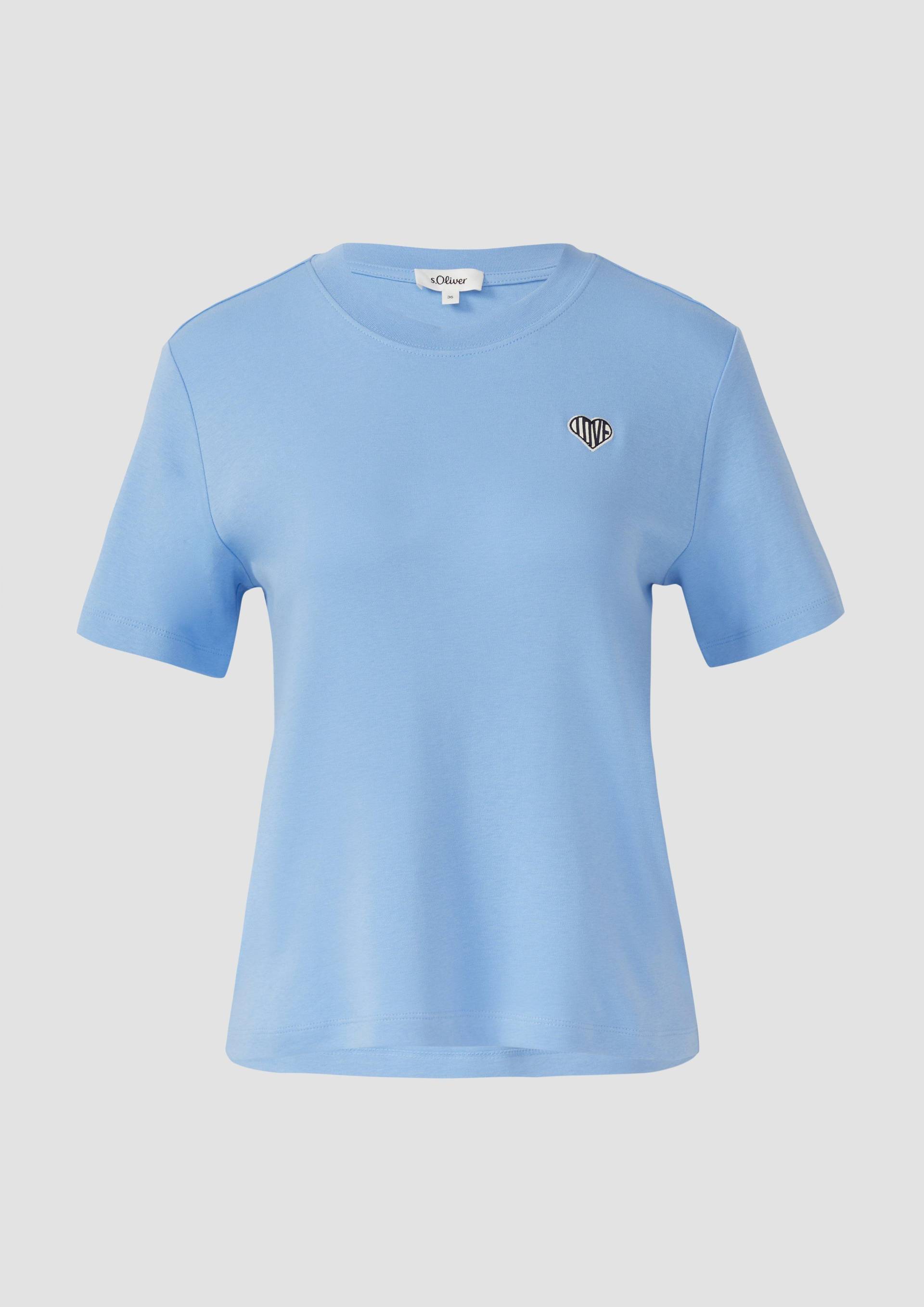 s.Oliver - T-Shirt aus Interlockjersey mit kleinem Patch, Damen, blau s.Oliver - T-Shirt aus Interlockjersey mit kleinem Patch, Damen, blau von s.Oliver