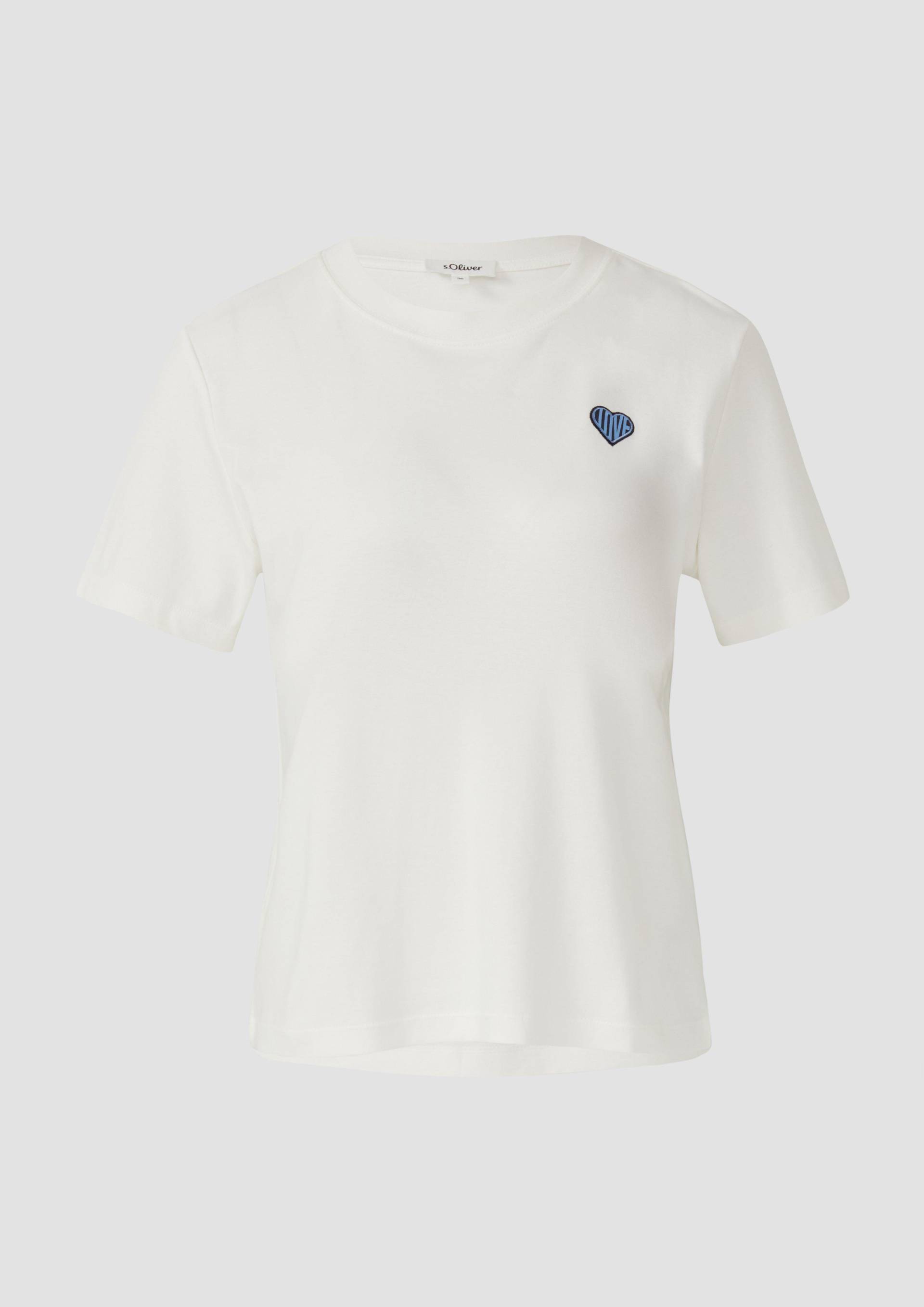 s.Oliver - T-Shirt aus Interlockjersey mit kleinem Patch, Damen, creme s.Oliver - T-Shirt aus Interlockjersey mit kleinem Patch, Damen, creme von s.Oliver