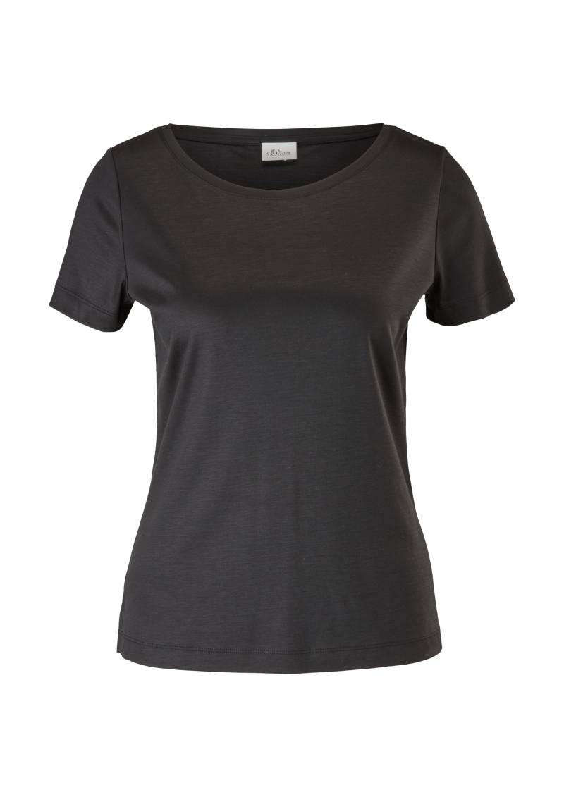 s.Oliver - T-Shirt aus Lyocell, Damen, schwarz von s.Oliver