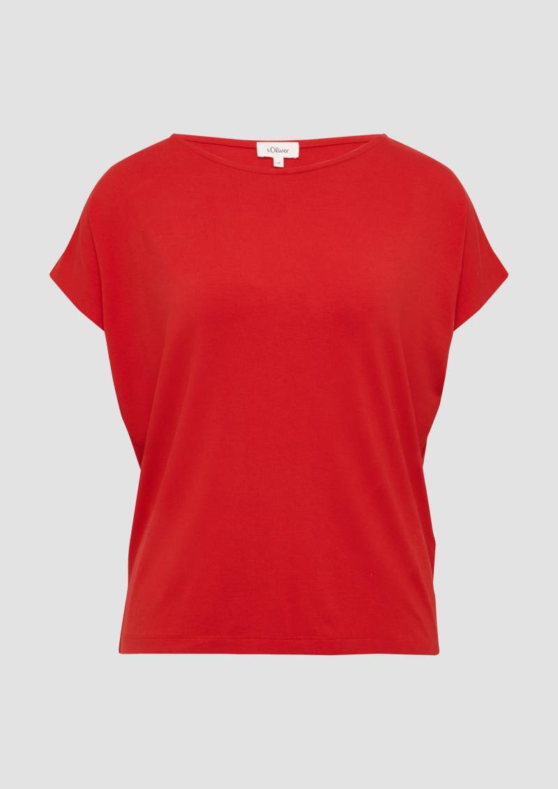 s.Oliver - Fließendes Jersey-Shirt mit überschnittenen Schultern, Damen, rot von s.Oliver