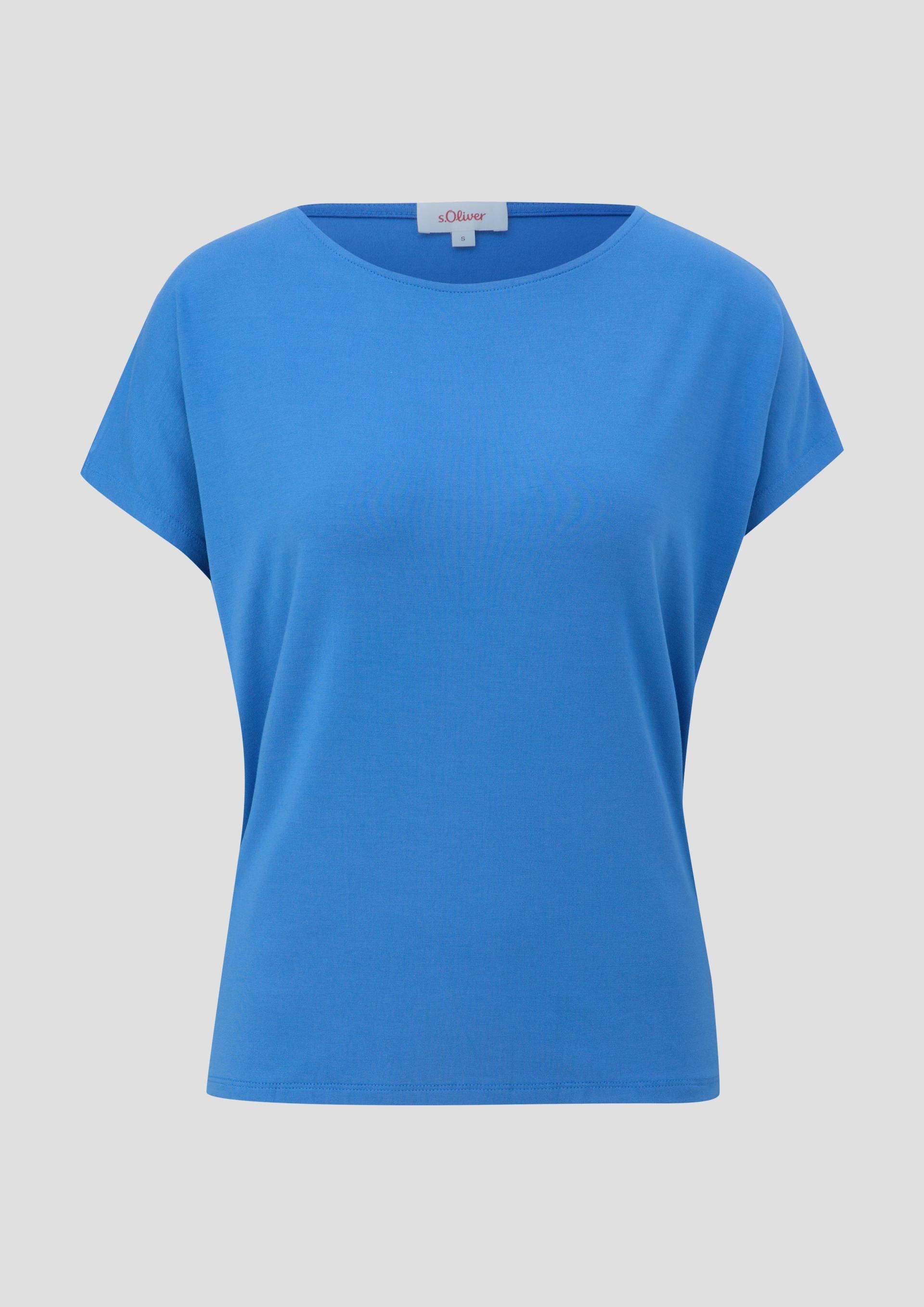 s.Oliver - T-Shirt aus Viskosestretch, Damen, blau von s.Oliver