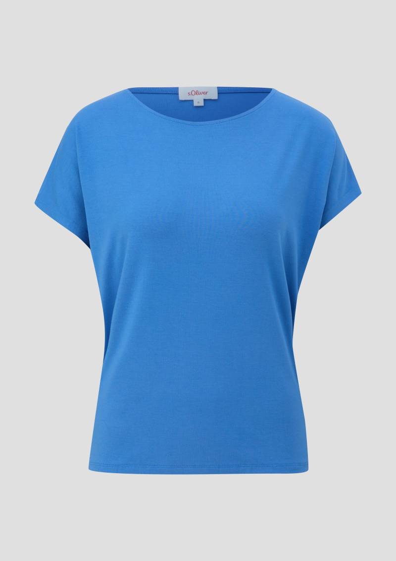 s.Oliver - T-Shirt aus Viskosestretch, Damen, blau von s.Oliver