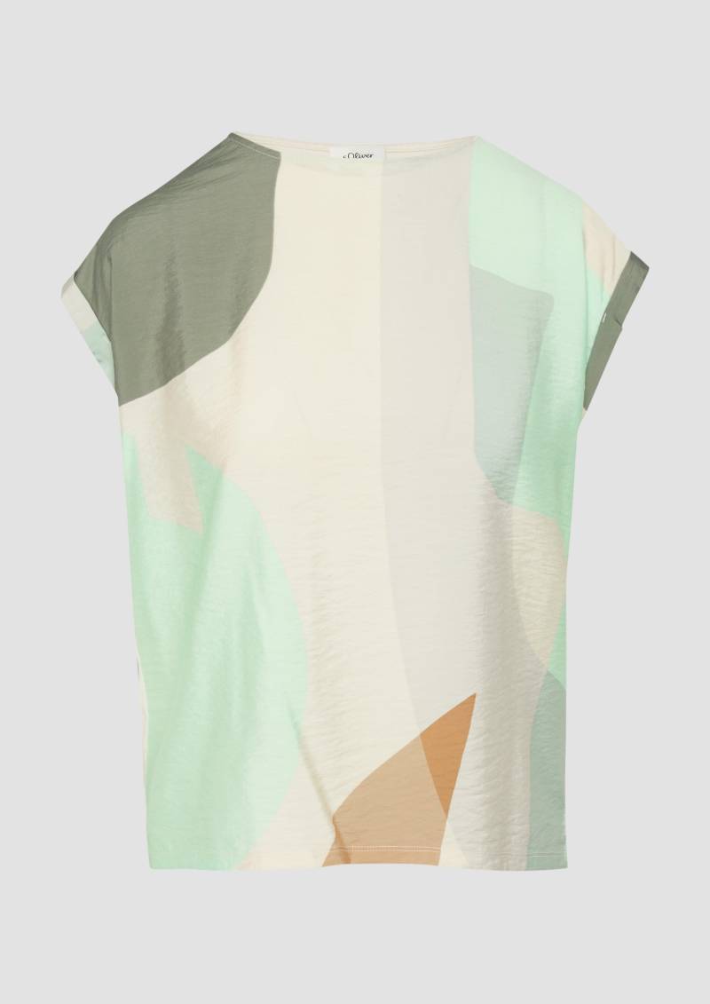 s.Oliver - T-Shirt im Fabricmix mit vorderseitigem Print, Damen, türkis s.Oliver - T-Shirt im Fabricmix mit vorderseitigem Print, Damen, türkis von s.Oliver
