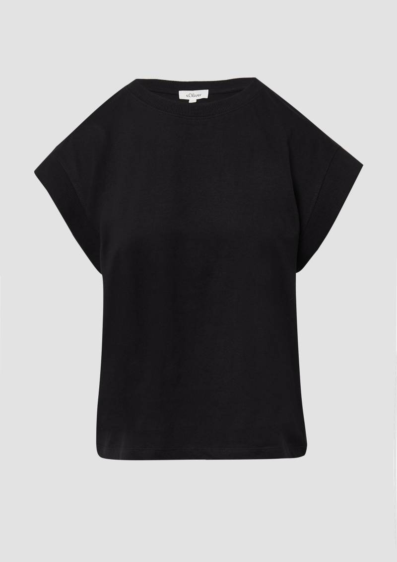 s.Oliver - T-Shirt im Relaxed Fit mit überschnittenen Schultern, Damen, schwarz von s.Oliver