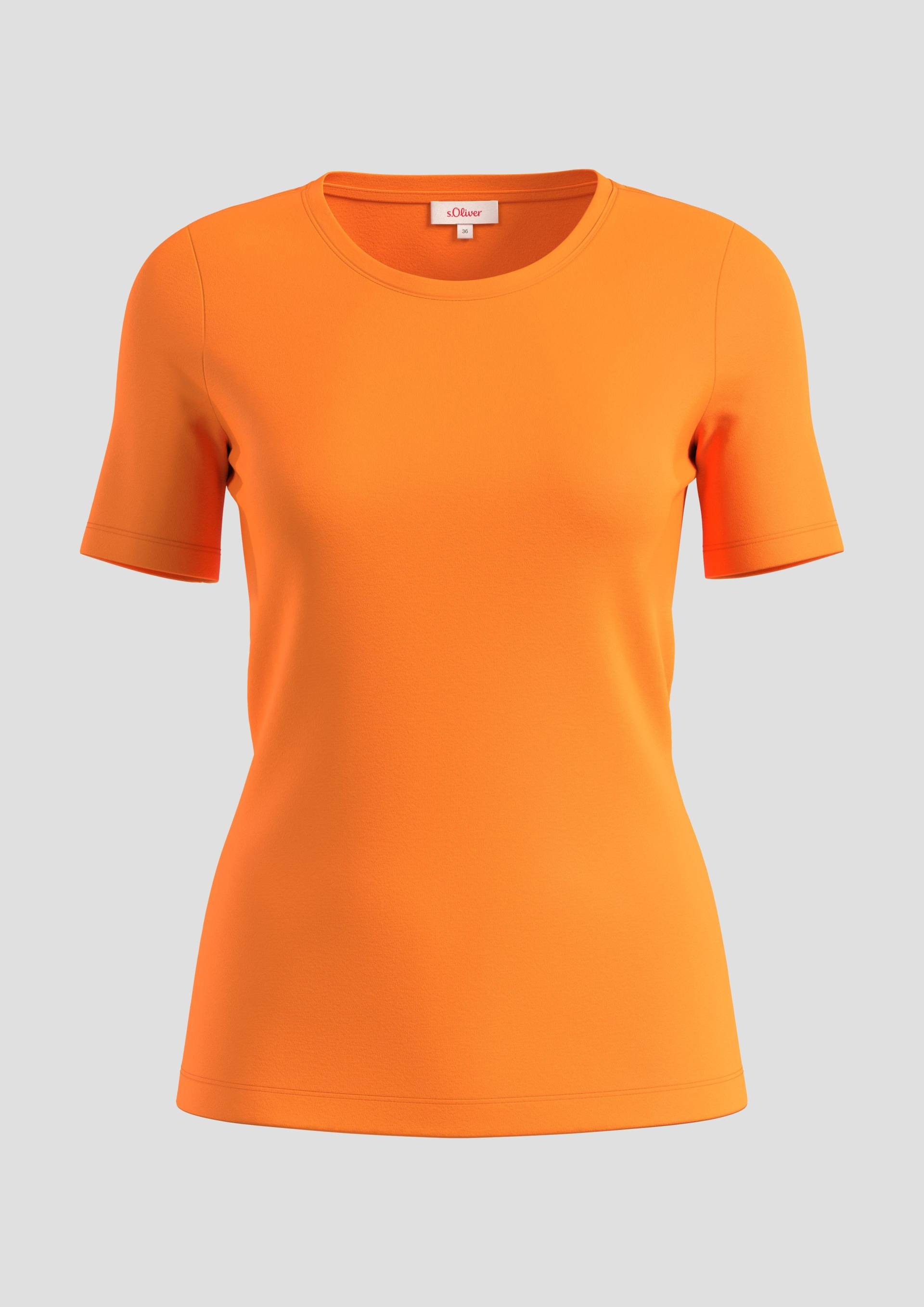 s.Oliver - T-Shirt im Slim-Fit, Damen, Orange von s.Oliver