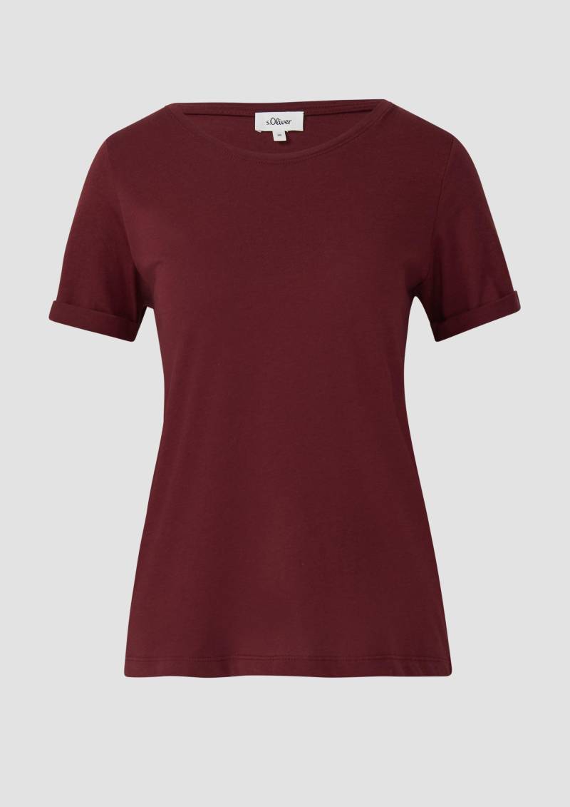 s.Oliver - T-Shirt mit Ärmelumschlag, Damen, rot von s.Oliver