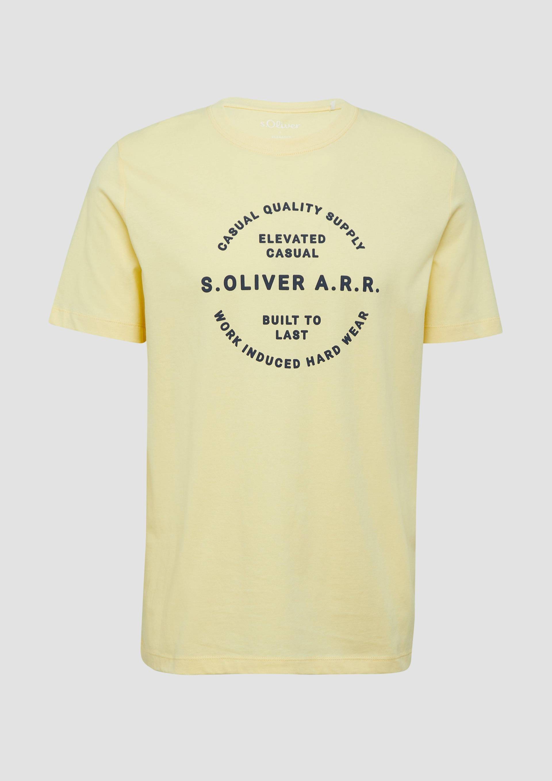 s.Oliver - T-Shirt mit Artwork, Herren, gelb von s.Oliver