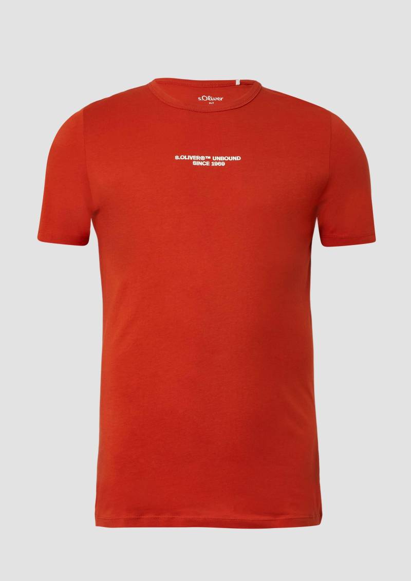 s.Oliver - T-Shirt mit Artwork aus reiner Baumwolle, Herren, rot von s.Oliver
