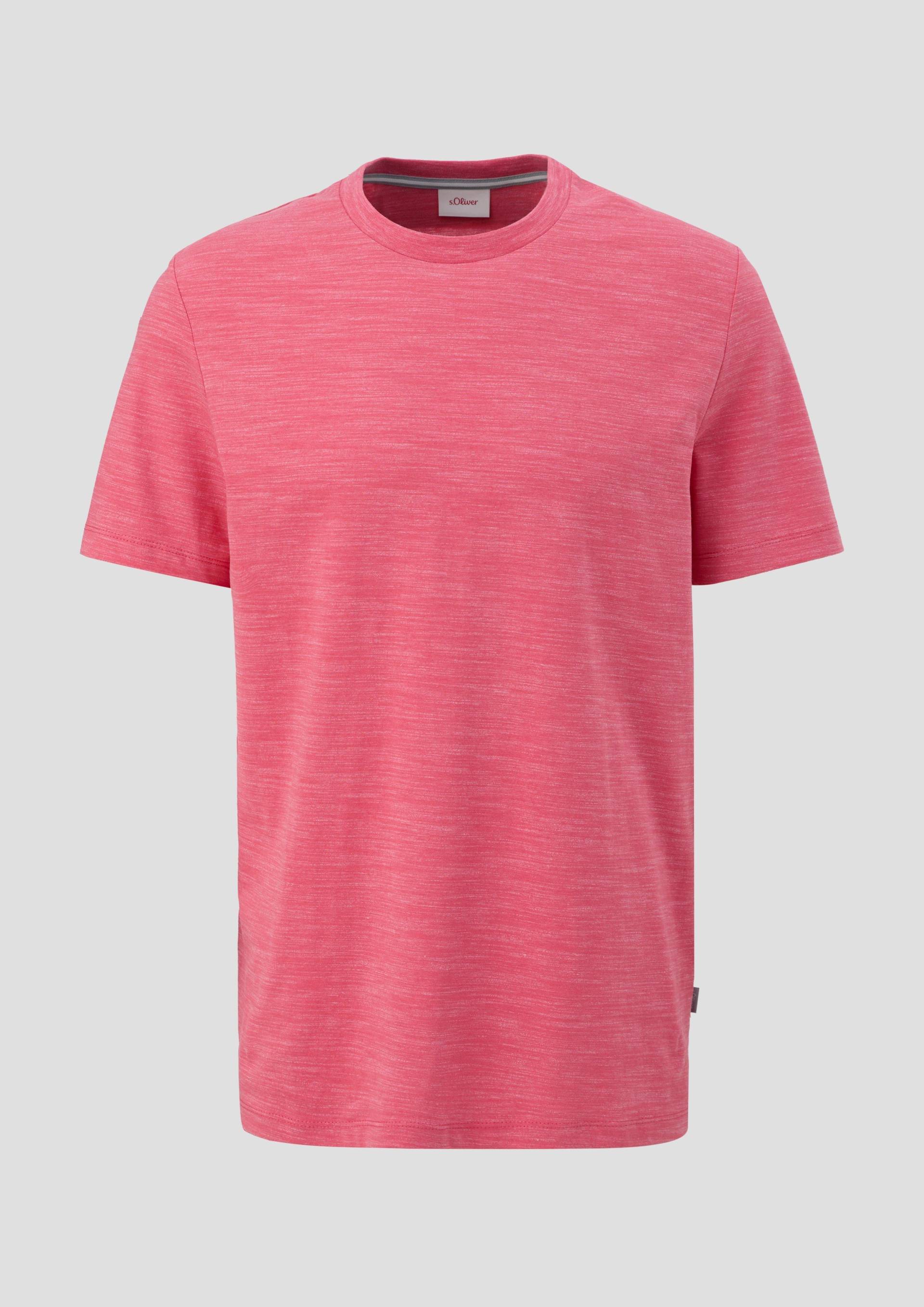 s.Oliver - T-Shirt mit Crew Neck, Herren, Rosa von s.Oliver