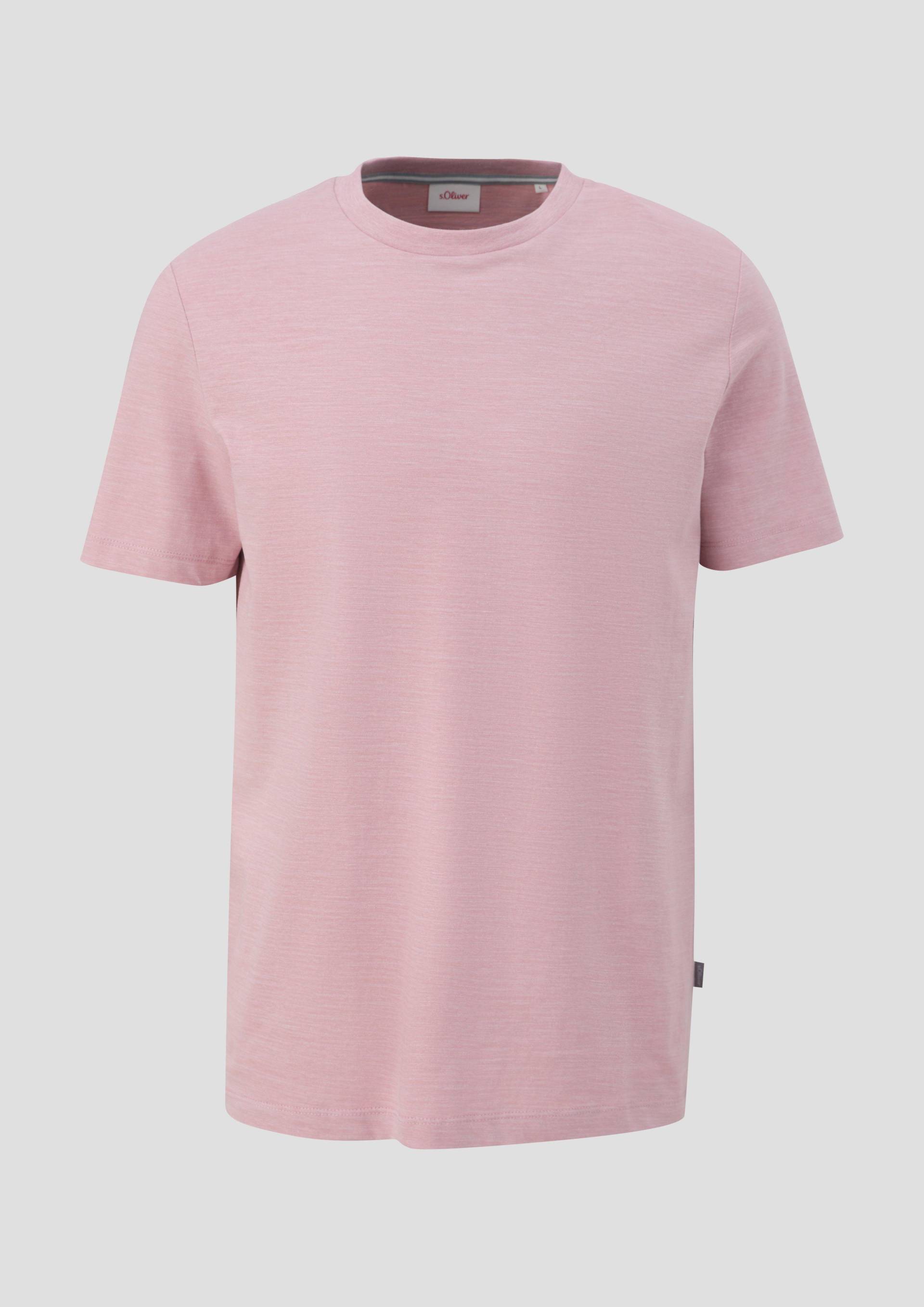 s.Oliver - T-Shirt mit Crew Neck, Herren, Rosa von s.Oliver