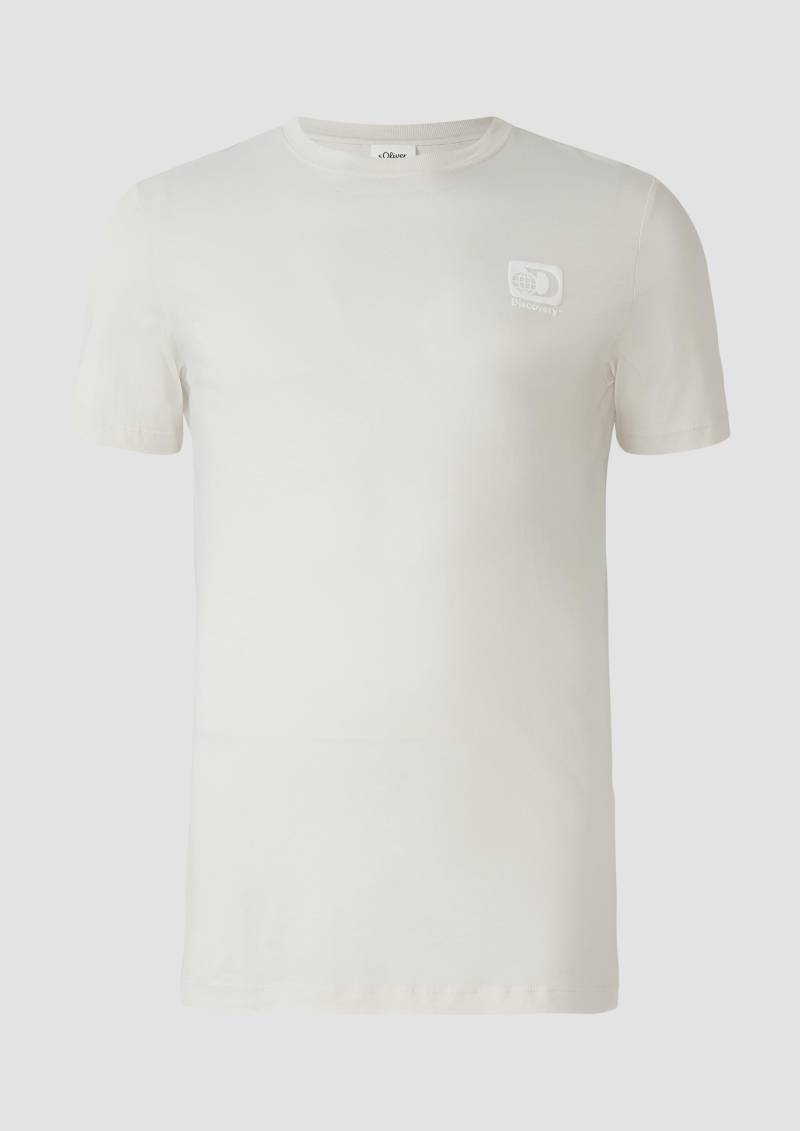 s.Oliver - T-Shirt mit Discovery™-Print, Herren, creme von s.Oliver