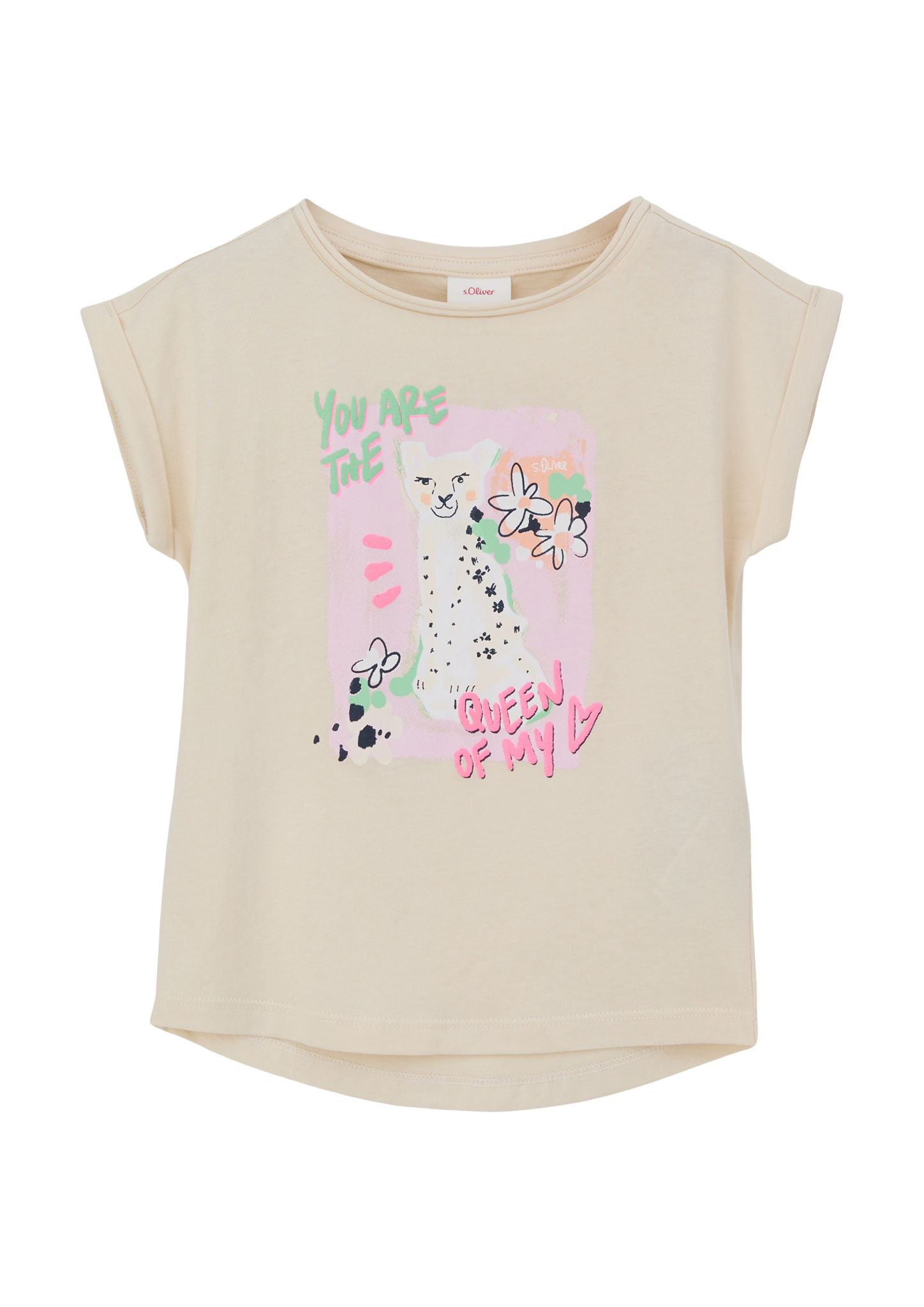 s.Oliver - T-Shirt mit Effektprint, Kinder, Beige von s.Oliver