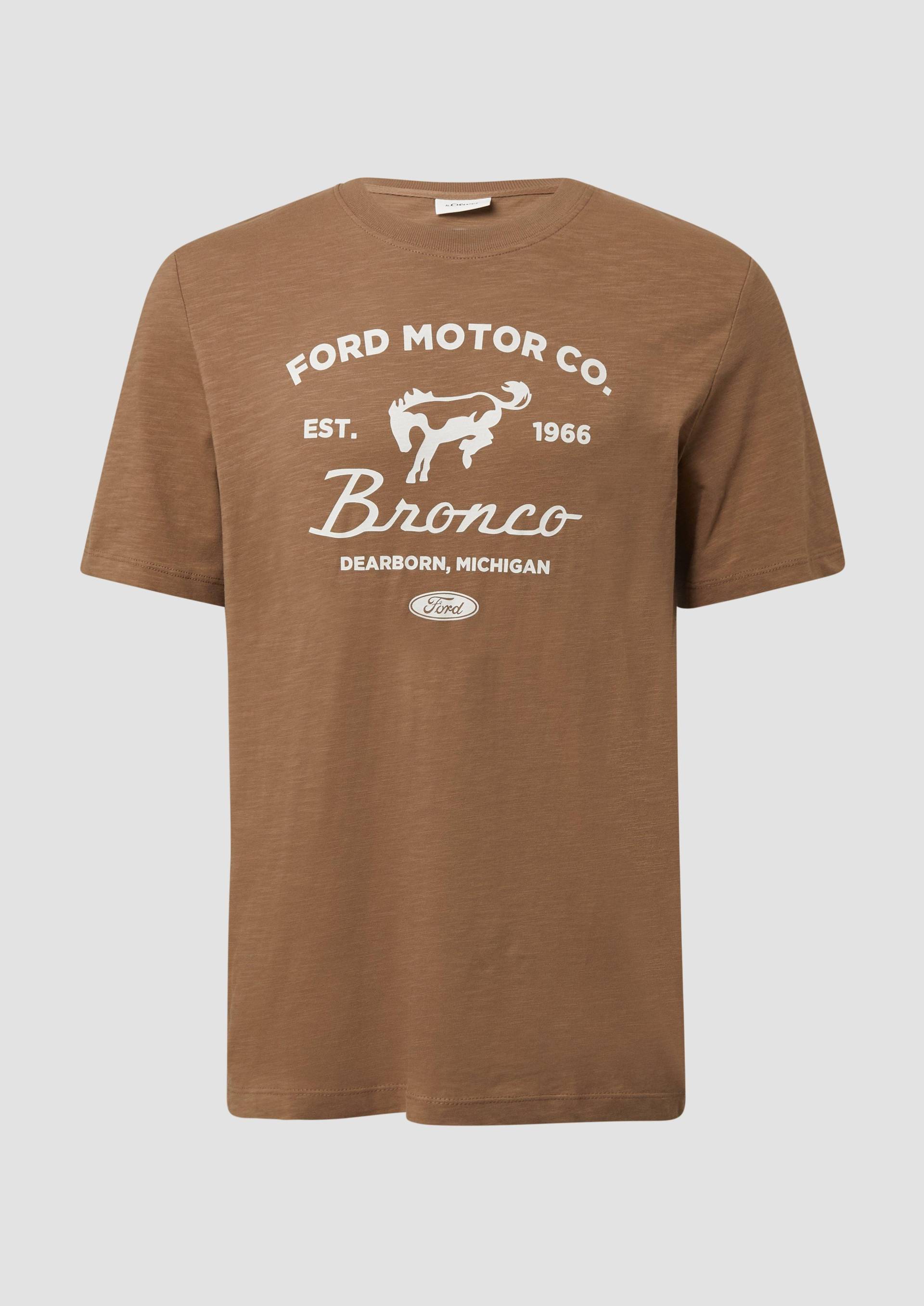 s.Oliver - T-Shirt mit Ford® | Discovery Channel®-Artwork, Herren, braun von s.Oliver