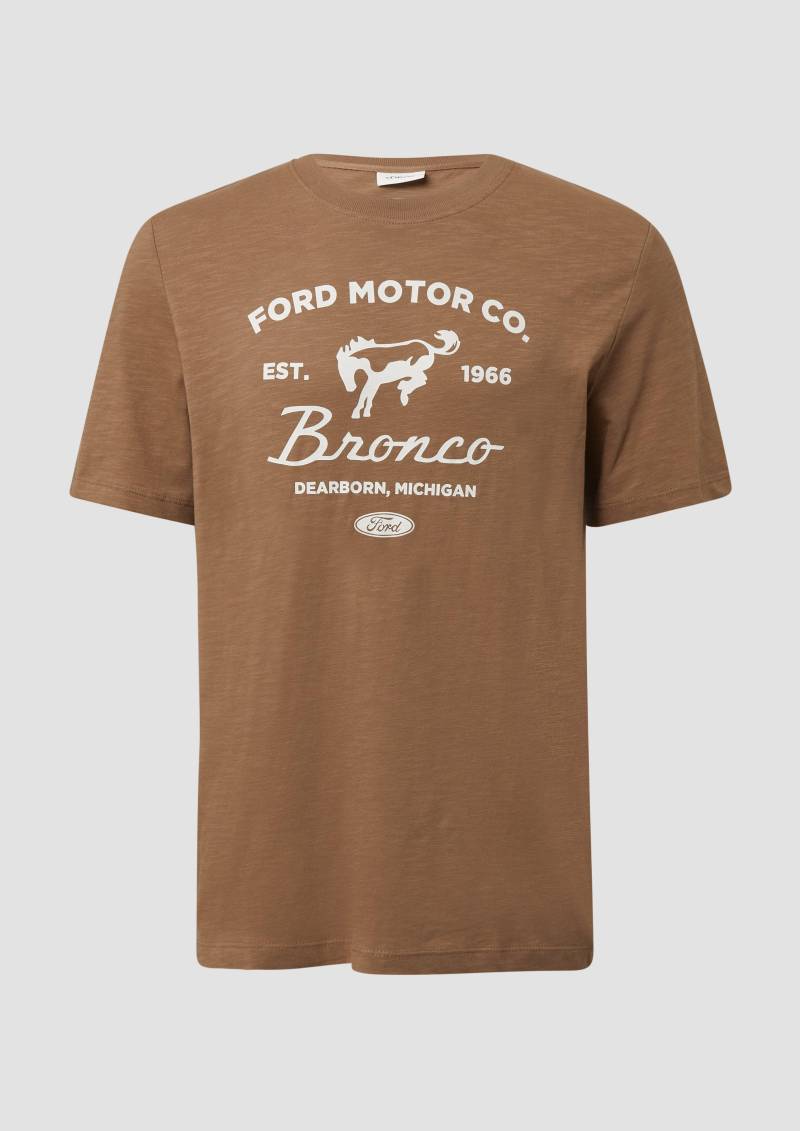 s.Oliver - T-Shirt mit Ford® | Discovery Channel®-Artwork, Herren, braun von s.Oliver