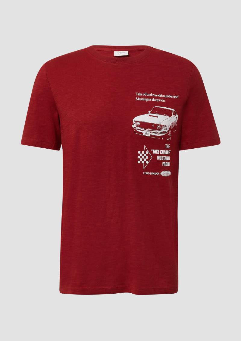 s.Oliver - T-Shirt mit Ford® | Discovery Channel®-Artwork, Herren, rot von s.Oliver