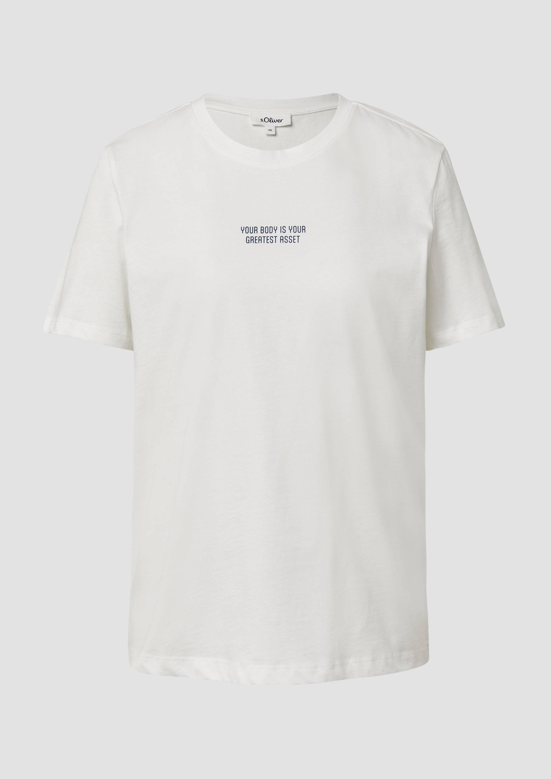 s.Oliver - T-Shirt mit Front- und Rückenprint, Damen, creme von s.Oliver