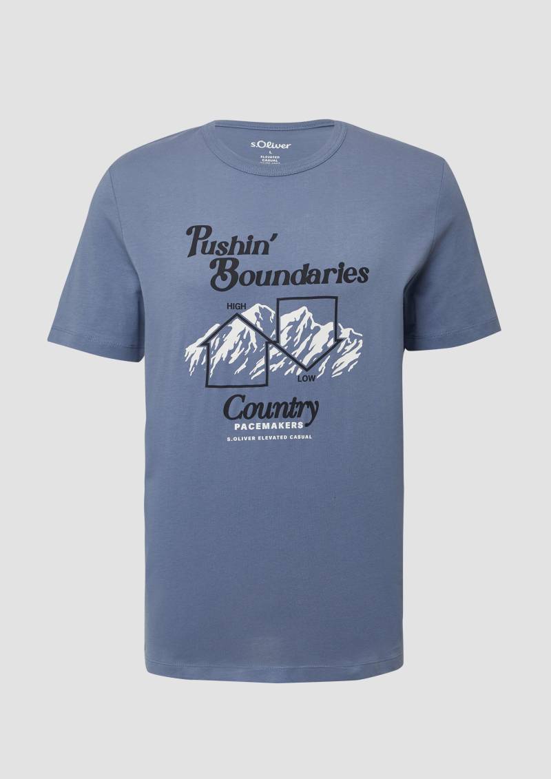 s.Oliver - T-Shirt mit Frontprint, Herren, blau von s.Oliver