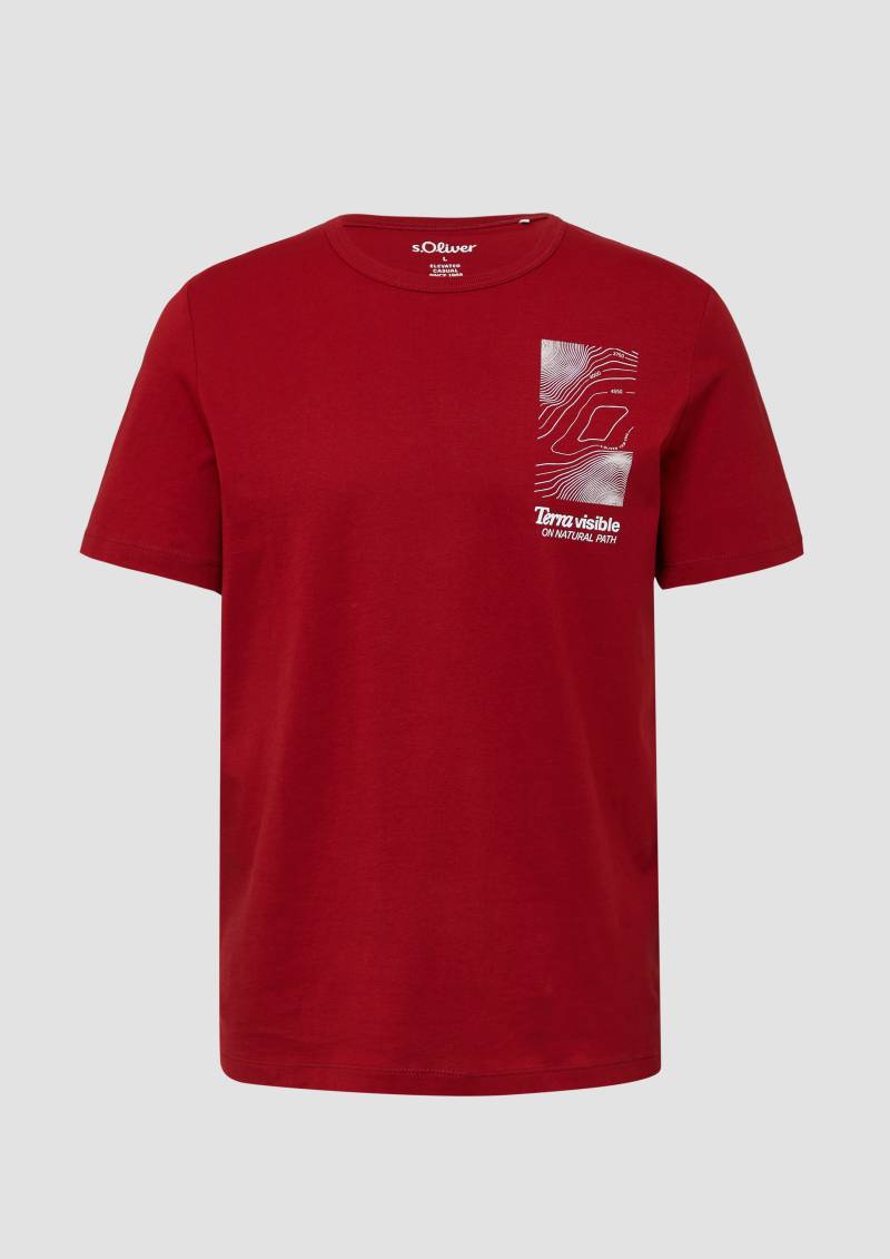 s.Oliver - T-Shirt mit Frontprint, Herren, rot von s.Oliver