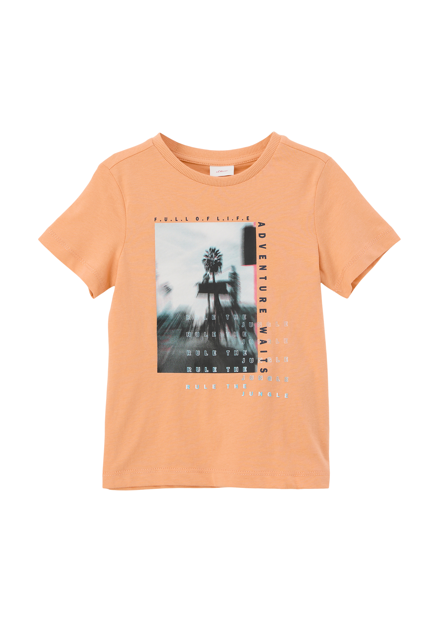 s.Oliver - Baumwollshirt mit Frontprint, Kinder, Orange von s.Oliver