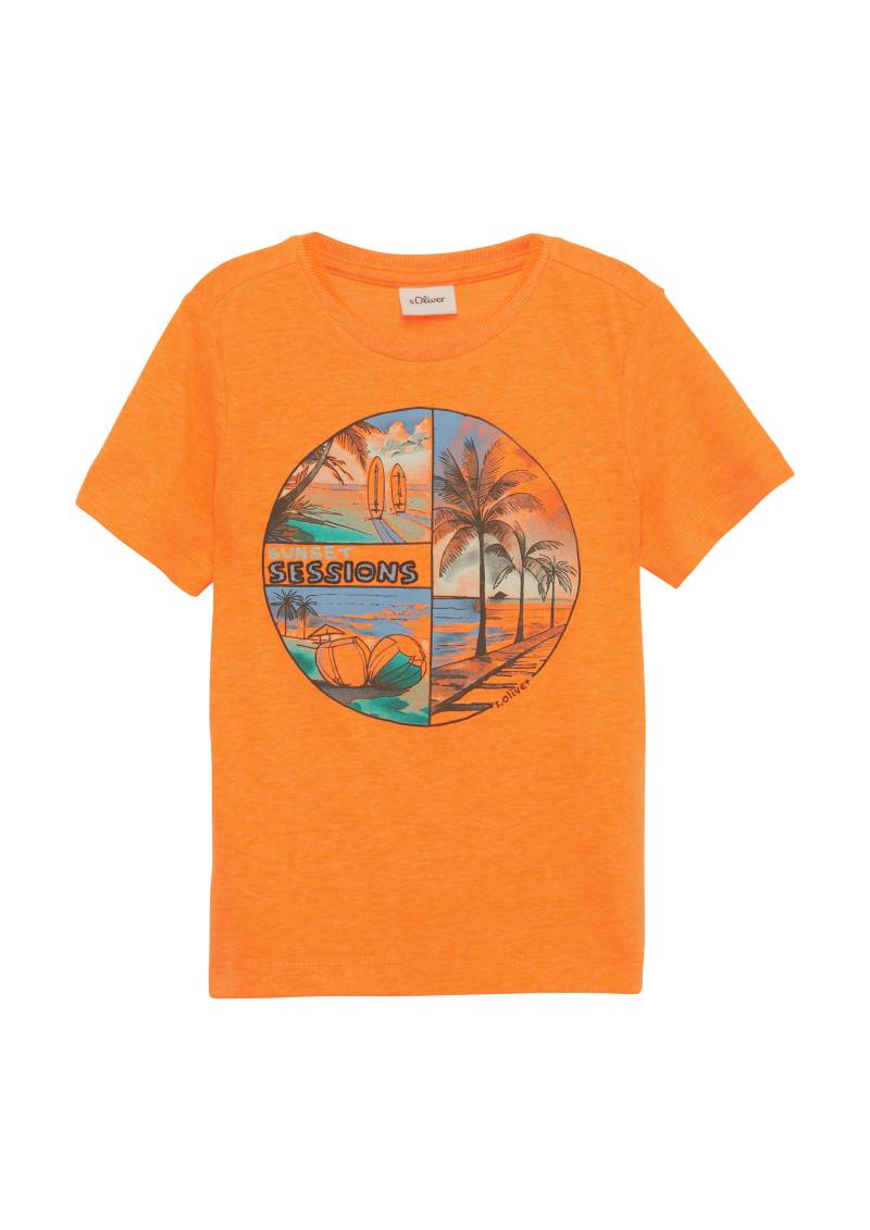 s.Oliver - T-Shirt mit Frontprint, Kinder, Orange von s.Oliver