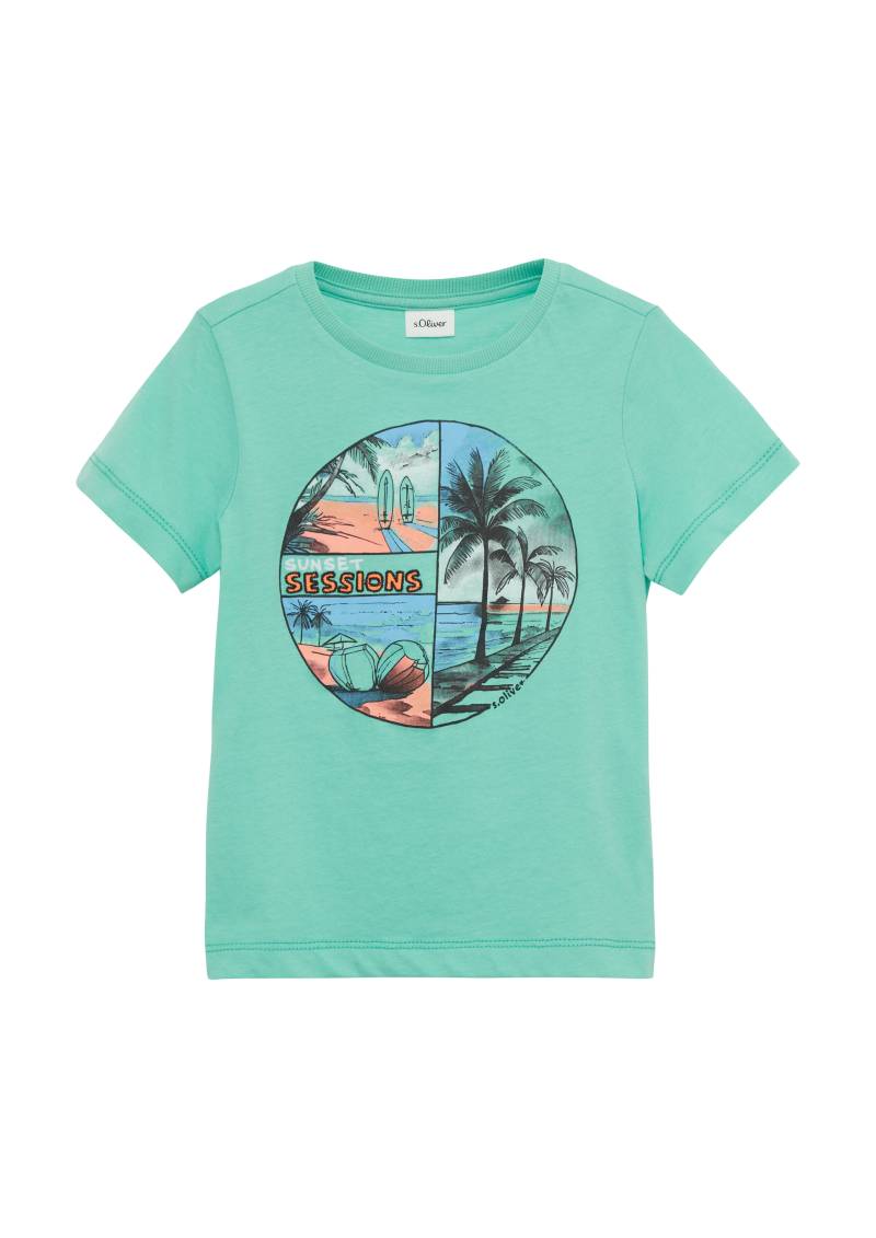 s.Oliver - T-Shirt mit Frontprint, Kinder, türkis von s.Oliver