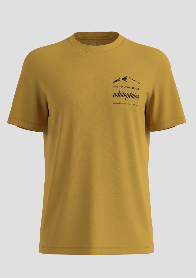 s.Oliver - T-Shirt mit Frontprint aus Baumwolle, Herren, gelb von s.Oliver
