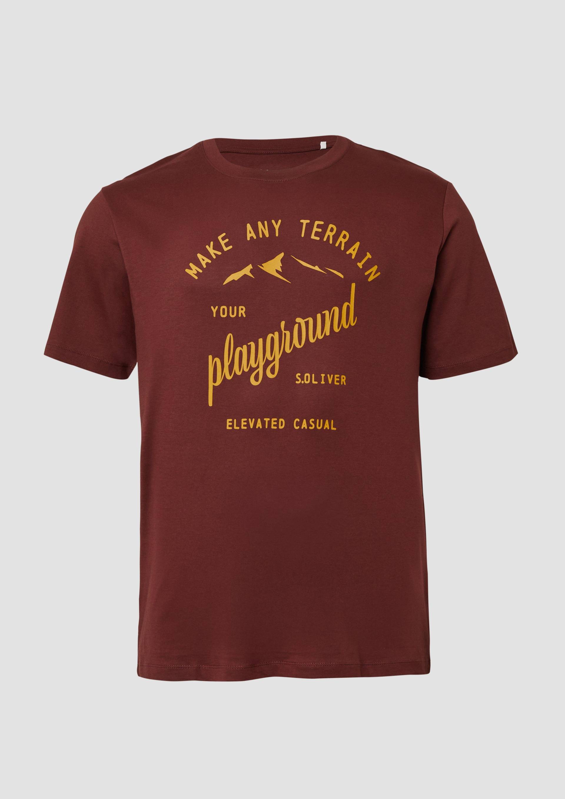 s.Oliver - T-Shirt mit Frontprint aus Baumwolle, Herren, rot von s.Oliver