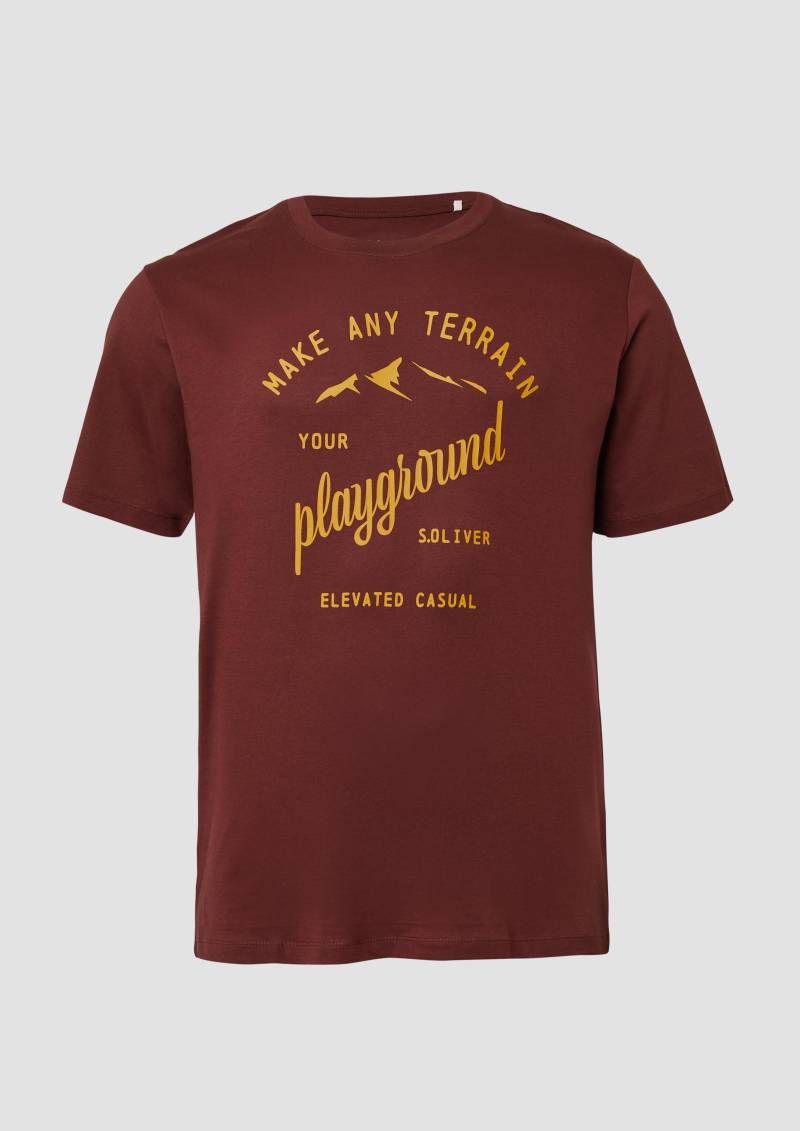 s.Oliver - T-Shirt mit Frontprint aus Baumwolle, Herren, rot von s.Oliver