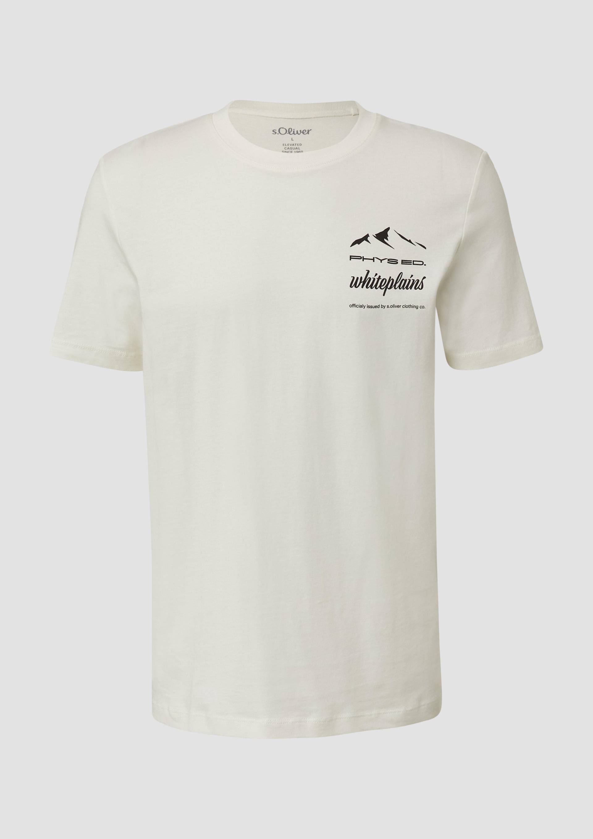 s.Oliver - T-Shirt mit Frontprint aus Baumwolle, Herren, weiß von s.Oliver