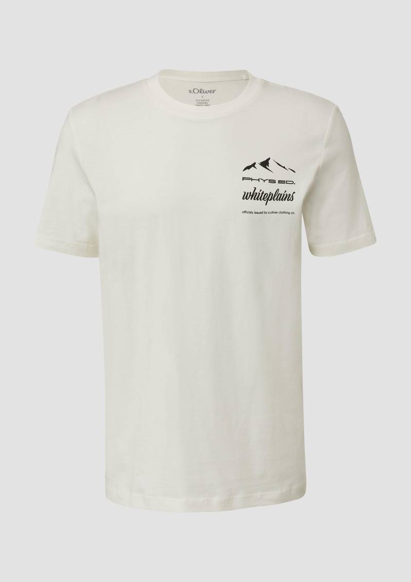 s.Oliver - T-Shirt mit Frontprint aus Baumwolle, Herren, weiß von s.Oliver