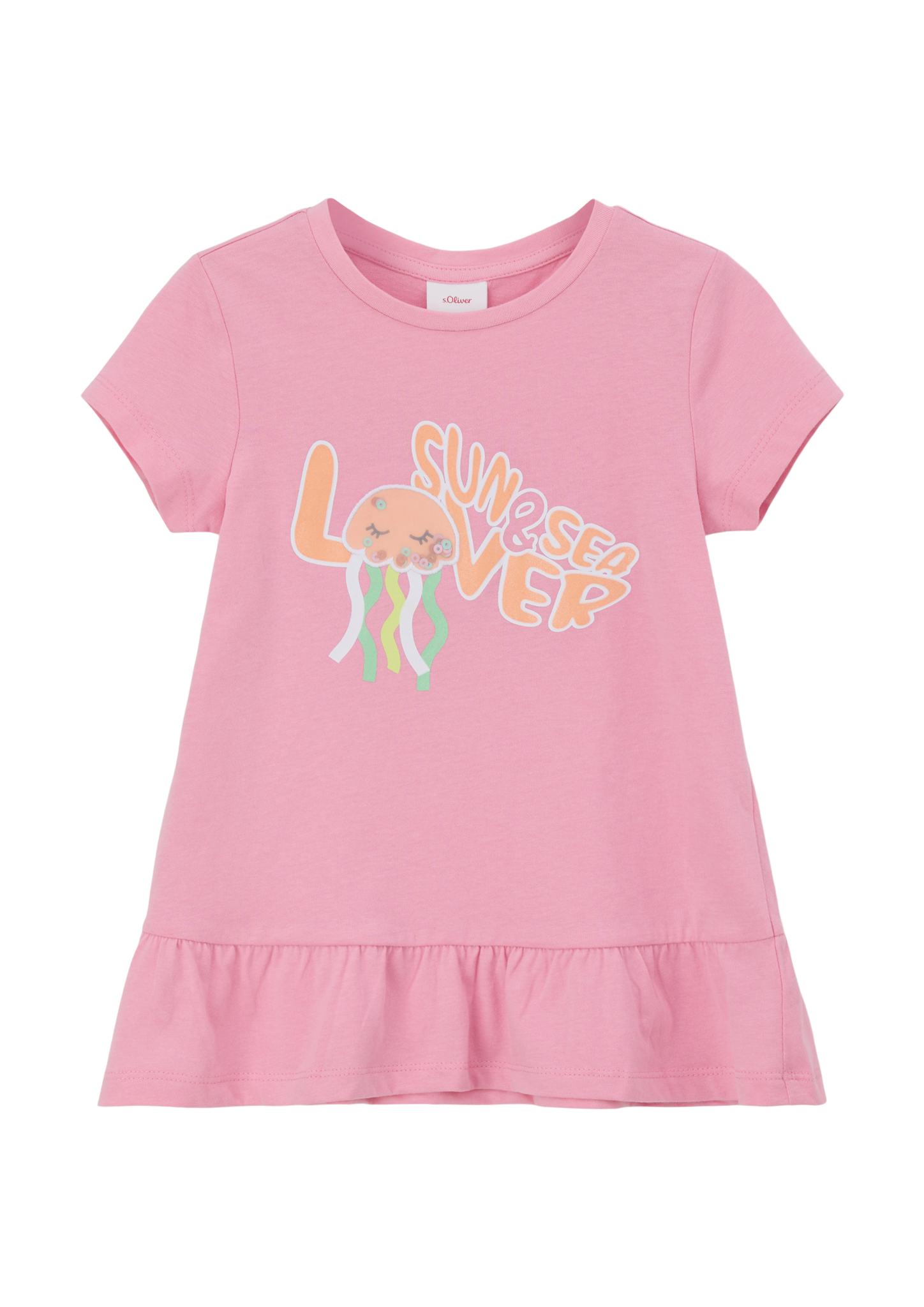 s.Oliver - T-Shirt mit Glitzer-Effekt, Kinder, Rosa von s.Oliver