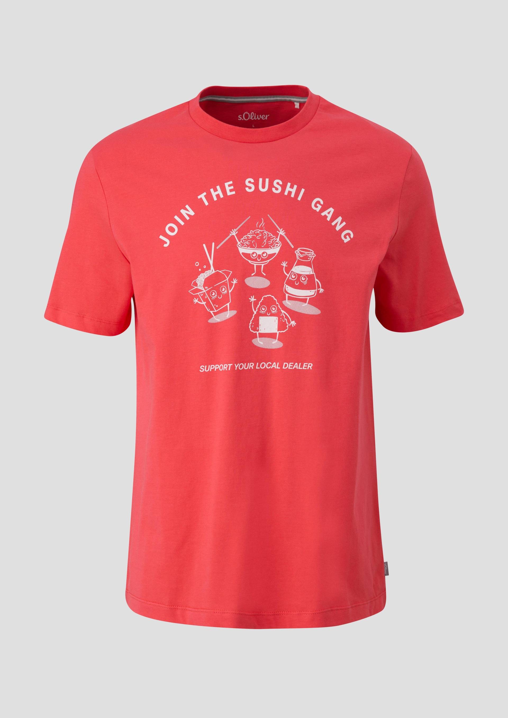 s.Oliver - T-Shirt mit Grafik-Print, Herren, rot von s.Oliver