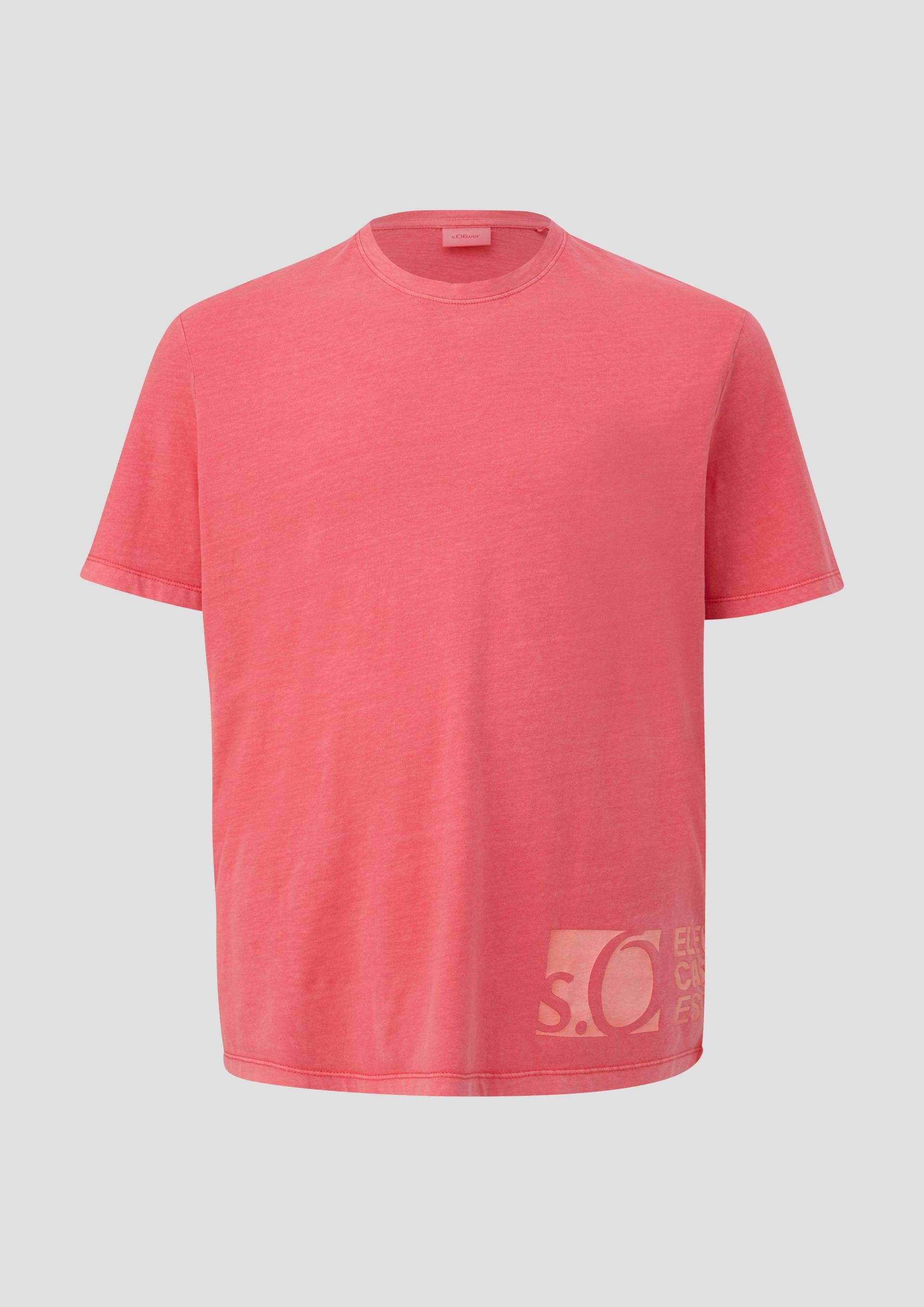 s.Oliver - T-Shirt mit Label-Print, Herren, rot von s.Oliver