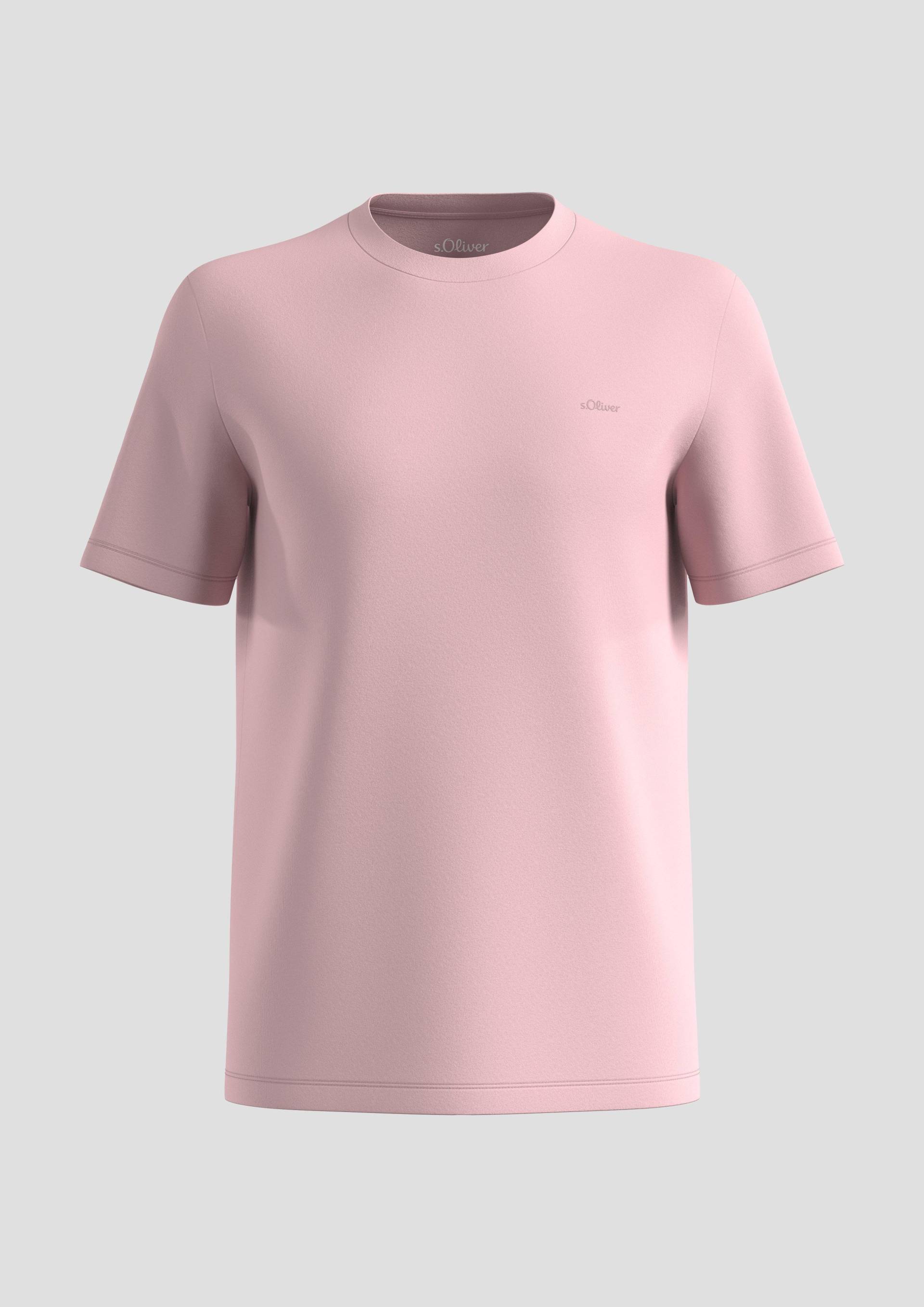 s.Oliver - T-Shirt mit Logo-Print, Herren, Rosa von s.Oliver